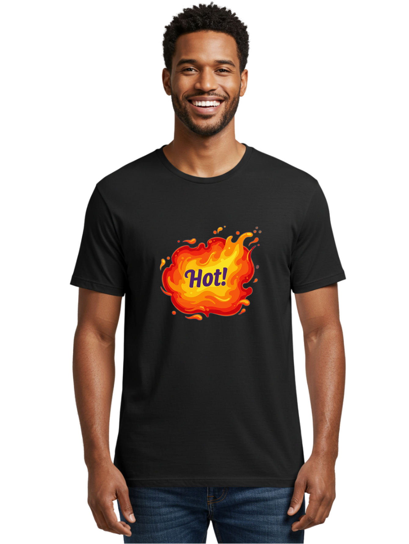Hot-8 Men'S Graphic Tee, 100% Cotton, Comfortable Casual Summer Wear, Machine Washable, Hot!, Fiery Splatter, Vibrant Colors, Energetic Design, Attention-Grabbing Graphic, Bold Typography, Flames, Splashes, Dynamic Illustration Baa807 14