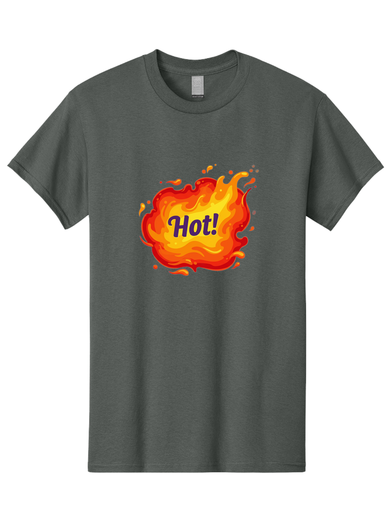 Hot-8 Men'S Graphic Tee, 100% Cotton, Comfortable Casual Summer Wear, Machine Washable, Hot!, Fiery Splatter, Vibrant Colors, Energetic Design, Attention-Grabbing Graphic, Bold Typography, Flames, Splashes, Dynamic Illustration Baa807