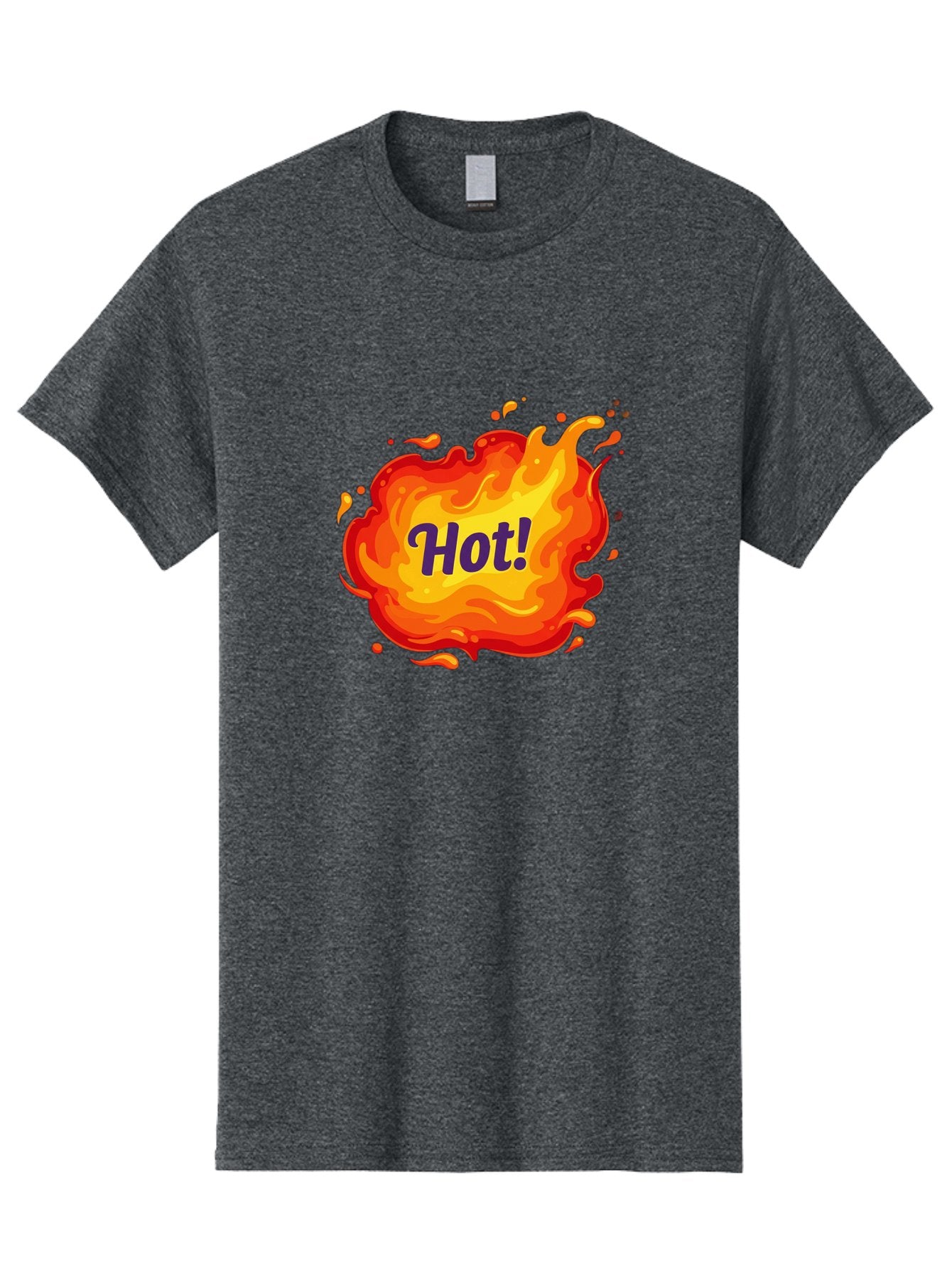 Hot-8 Men'S Graphic Tee, 100% Cotton, Comfortable Casual Summer Wear, Machine Washable, Hot!, Fiery Splatter, Vibrant Colors, Energetic Design, Attention-Grabbing Graphic, Bold Typography, Flames, Splashes, Dynamic Illustration Baa807