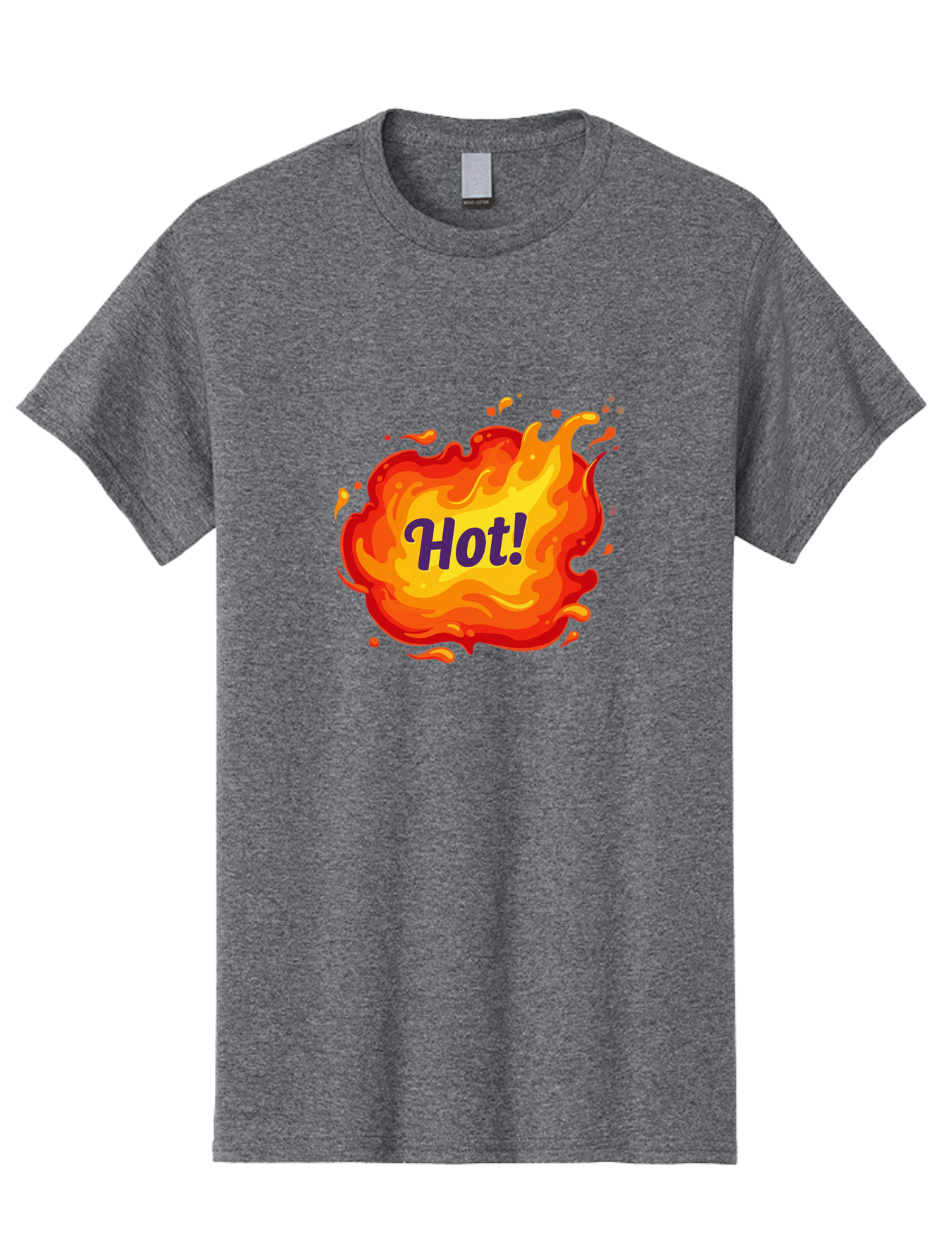Hot-8 Men'S Graphic Tee, 100% Cotton, Comfortable Casual Summer Wear, Machine Washable, Hot!, Fiery Splatter, Vibrant Colors, Energetic Design, Attention-Grabbing Graphic, Bold Typography, Flames, Splashes, Dynamic Illustration Baa807 25