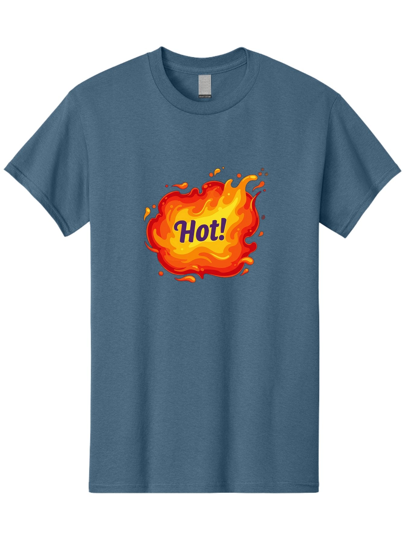 Hot-8 Men'S Graphic Tee, 100% Cotton, Comfortable Casual Summer Wear, Machine Washable, Hot!, Fiery Splatter, Vibrant Colors, Energetic Design, Attention-Grabbing Graphic, Bold Typography, Flames, Splashes, Dynamic Illustration Baa807 5