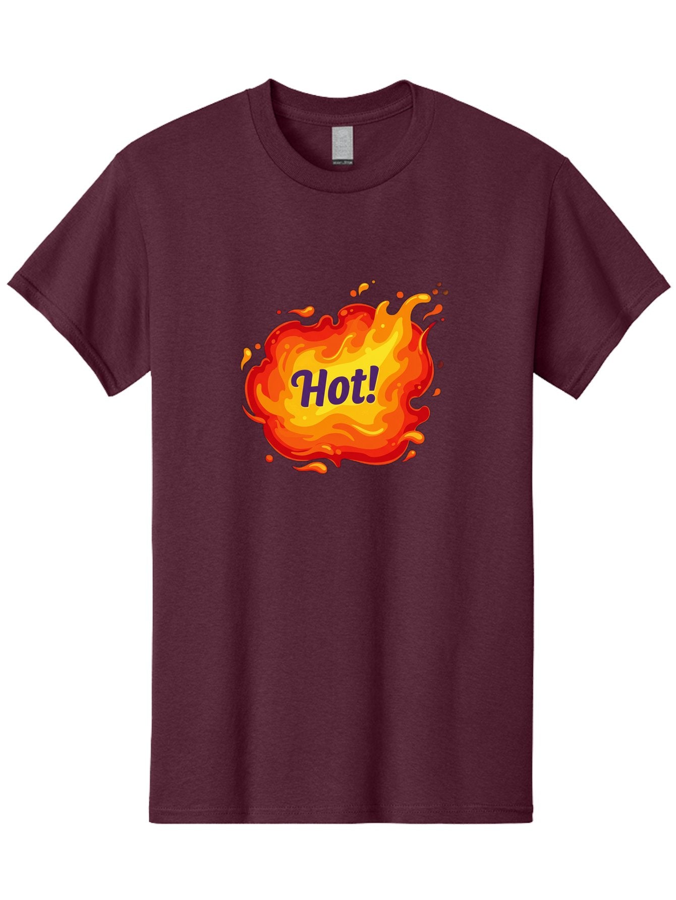 Hot-8 Men'S Graphic Tee, 100% Cotton, Comfortable Casual Summer Wear, Machine Washable, Hot!, Fiery Splatter, Vibrant Colors, Energetic Design, Attention-Grabbing Graphic, Bold Typography, Flames, Splashes, Dynamic Illustration Baa807 3
