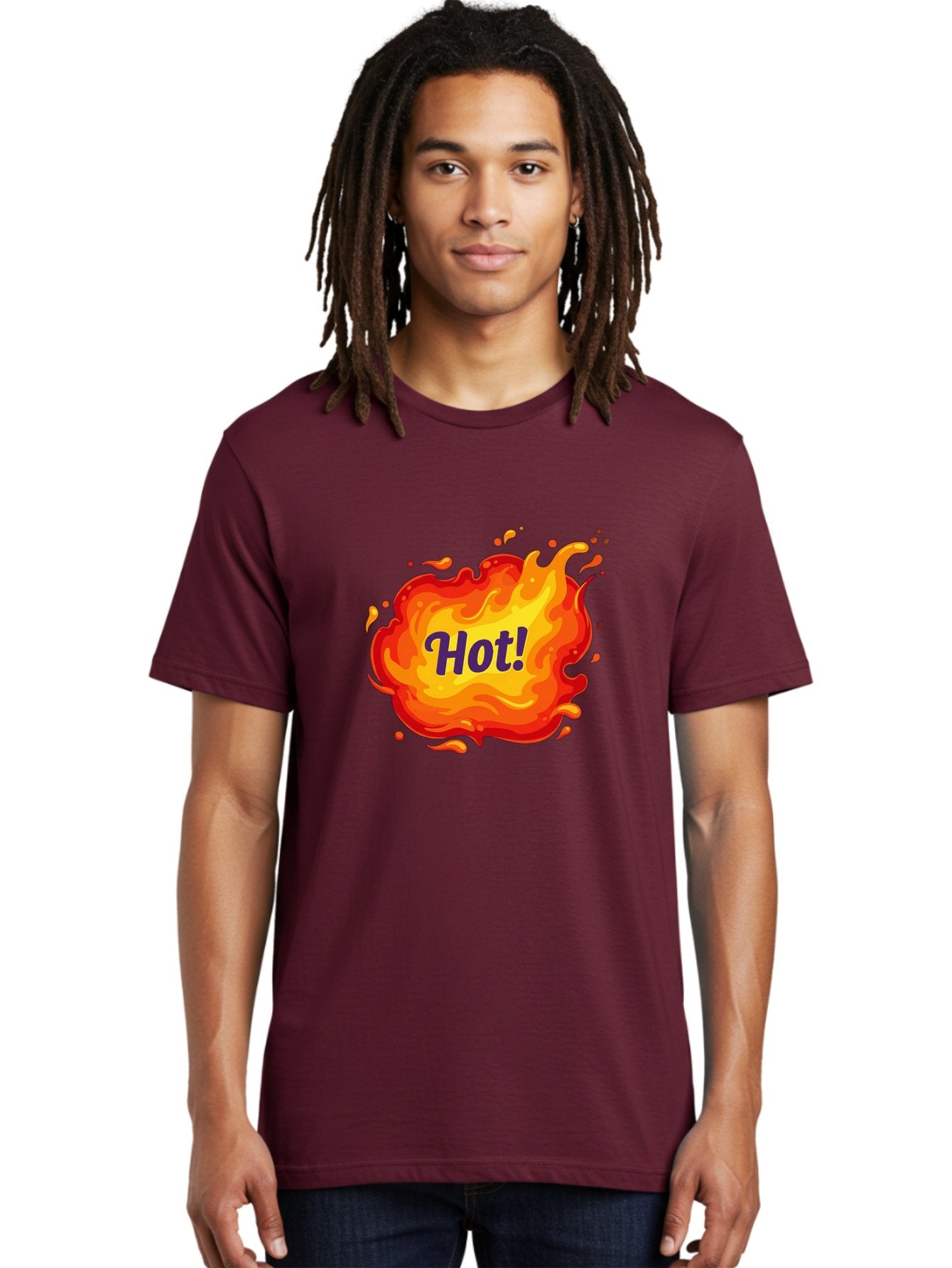 Hot-8 Men'S Graphic Tee, 100% Cotton, Comfortable Casual Summer Wear, Machine Washable, Hot!, Fiery Splatter, Vibrant Colors, Energetic Design, Attention-Grabbing Graphic, Bold Typography, Flames, Splashes, Dynamic Illustration Baa807 22