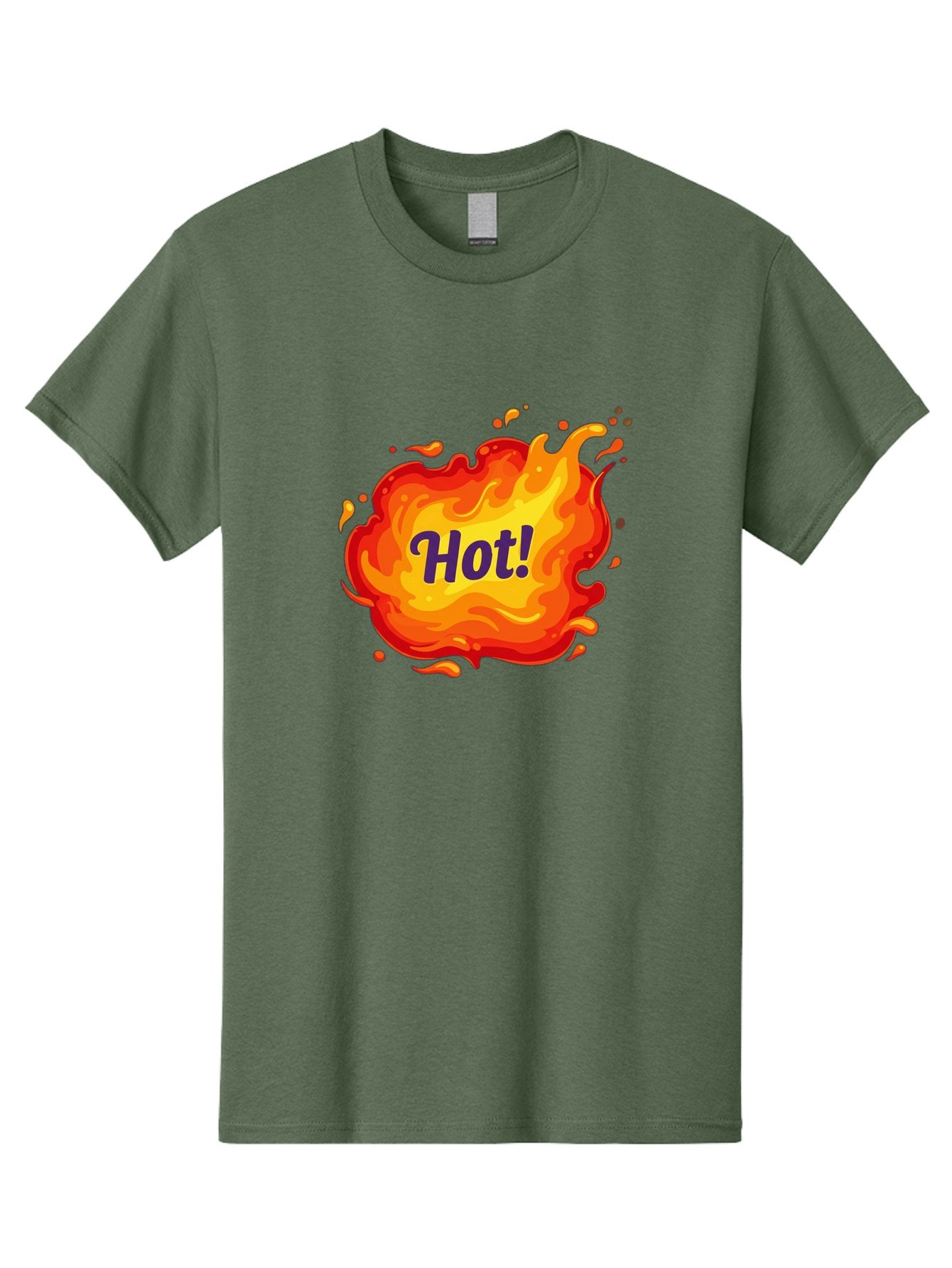 Hot-8 Men'S Graphic Tee, 100% Cotton, Comfortable Casual Summer Wear, Machine Washable, Hot!, Fiery Splatter, Vibrant Colors, Energetic Design, Attention-Grabbing Graphic, Bold Typography, Flames, Splashes, Dynamic Illustration Baa807 8