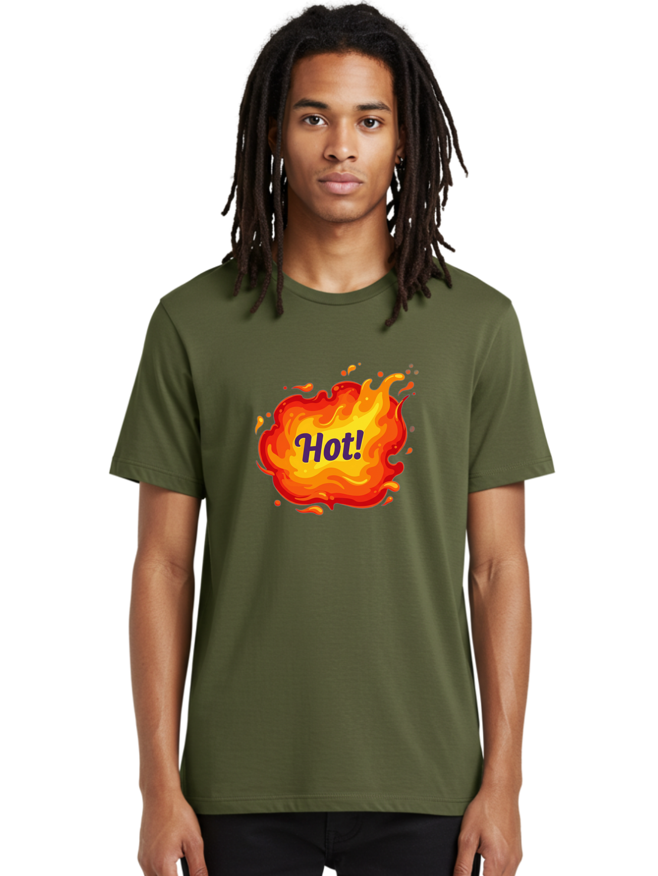 Hot-8 Men'S Graphic Tee, 100% Cotton, Comfortable Casual Summer Wear, Machine Washable, Hot!, Fiery Splatter, Vibrant Colors, Energetic Design, Attention-Grabbing Graphic, Bold Typography, Flames, Splashes, Dynamic Illustration Baa807 12