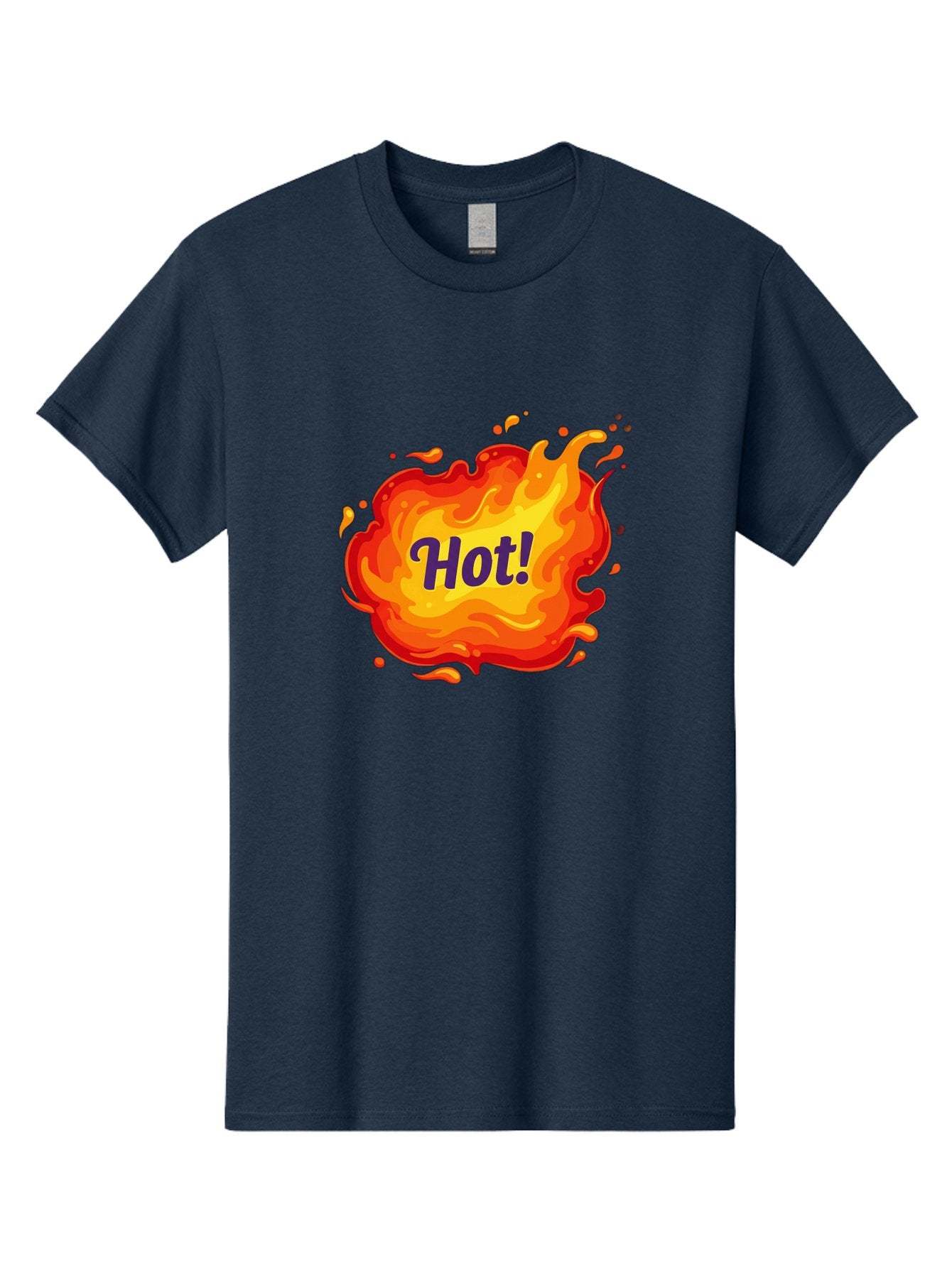 Hot-8 Men'S Graphic Tee, 100% Cotton, Comfortable Casual Summer Wear, Machine Washable, Hot!, Fiery Splatter, Vibrant Colors, Energetic Design, Attention-Grabbing Graphic, Bold Typography, Flames, Splashes, Dynamic Illustration Baa807 4