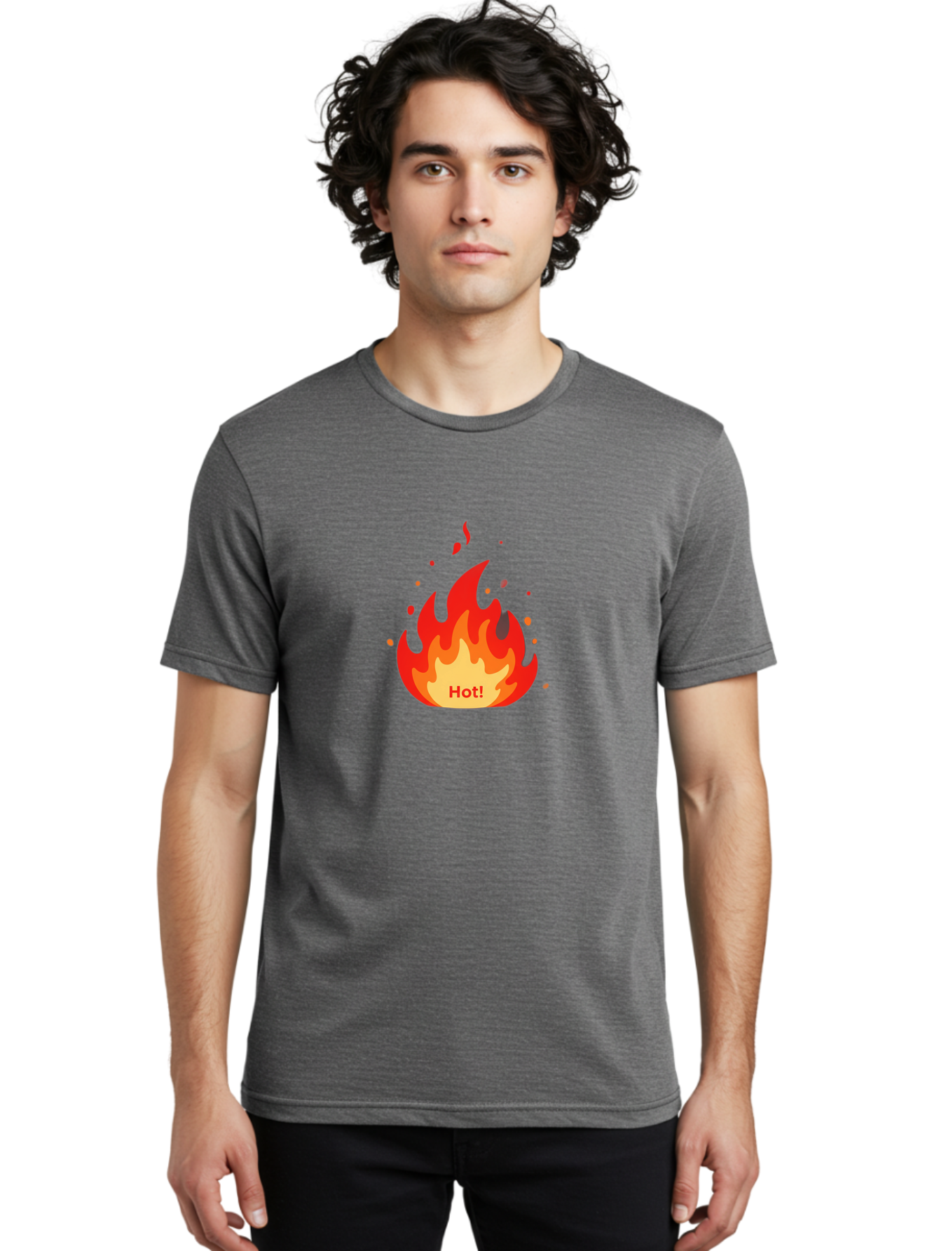 Hot-Flame Men'S Graphic Tee, 100% Cotton, Comfortable Casual Summer Wear, Machine Washable, Fire Icon, Hot Trend, Vibrant Flames, Burning Passion, Red And Orange Hues, Bold Graphics, Modern Design, Trendy Visuals Baa809 20