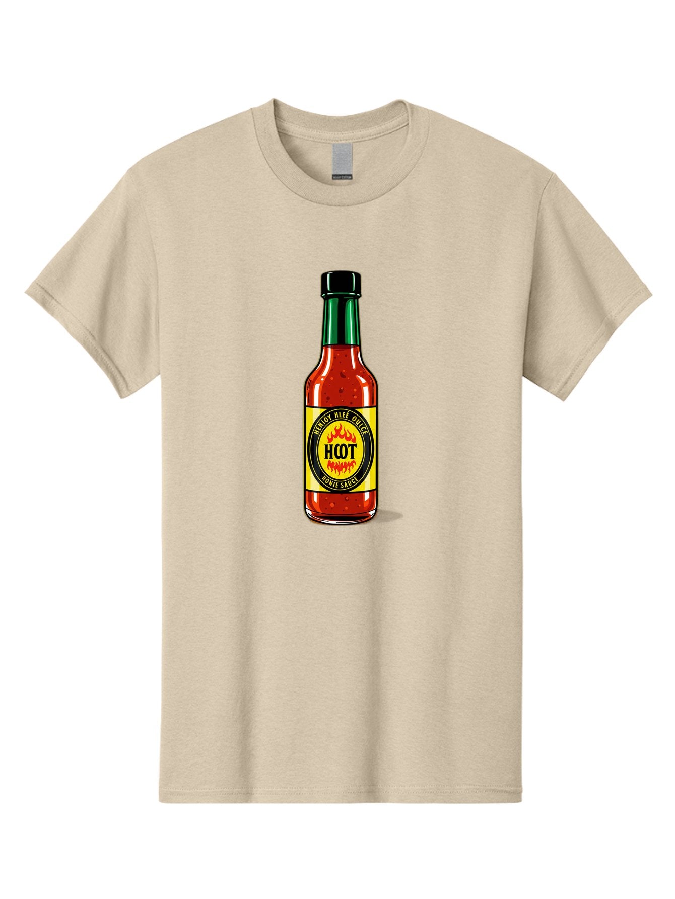 Hot-Hot-Sauce Men'S Graphic Tee, 100% Cotton, Comfortable Casual Summer Wear, Machine Washable, Hot Sauce Bottle, Spicy Condiment, Red Sauce, Black Cap, Bold Label, Brian Mee Duke, Flavorful Kick, Culinary Delight, Condiment, Hot Bomie Sauce Baa810 8