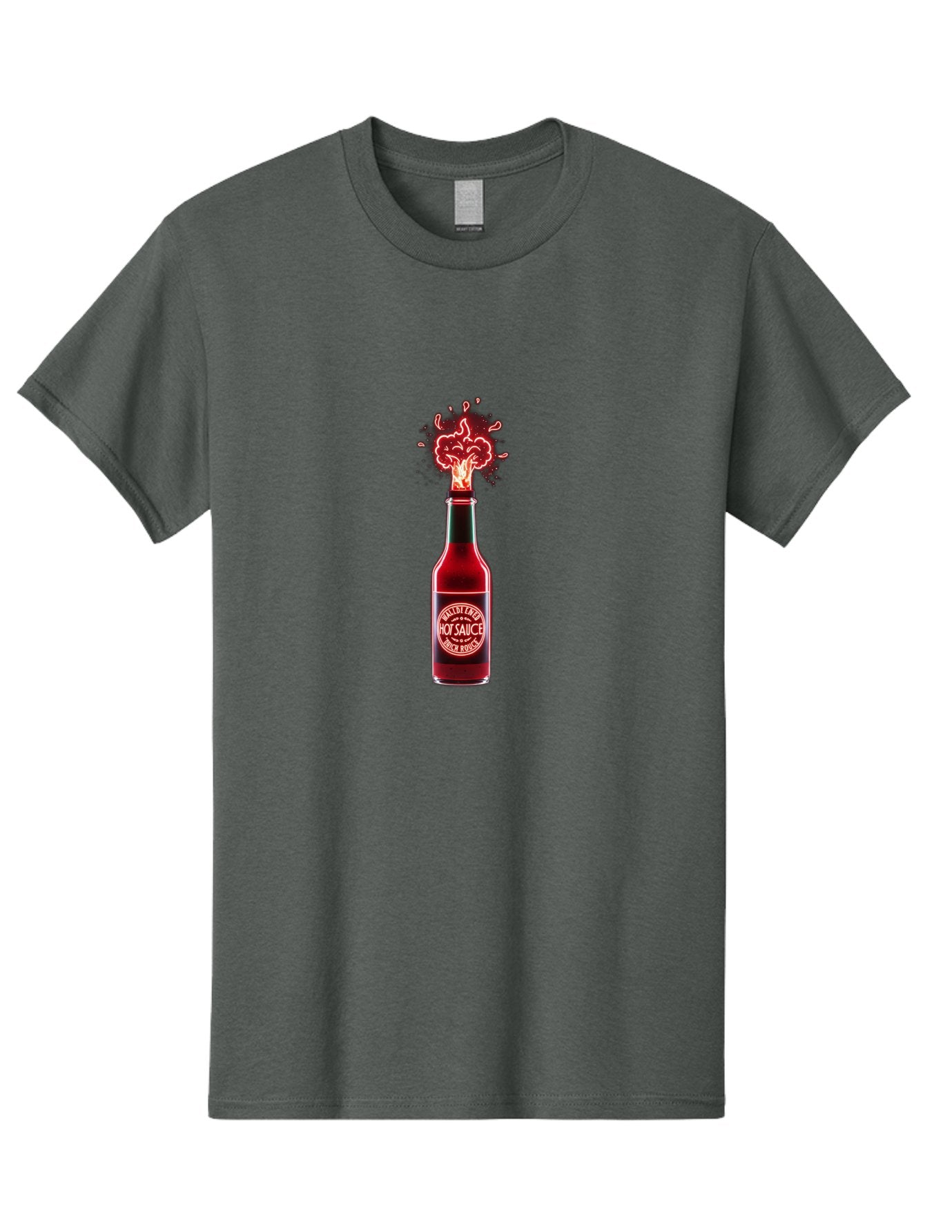 Hot-Sauce-1 Men'S Graphic Tee, 100% Cotton, Comfortable Casual Summer Wear, Machine Washable, Hot Sauce Bottle, Spicy Condiment, Fiery Explosion, Condiment Bottle, Hot Sauce Label, Spicy Food, Chili Peppers, Sauce Bottle Baa812 15