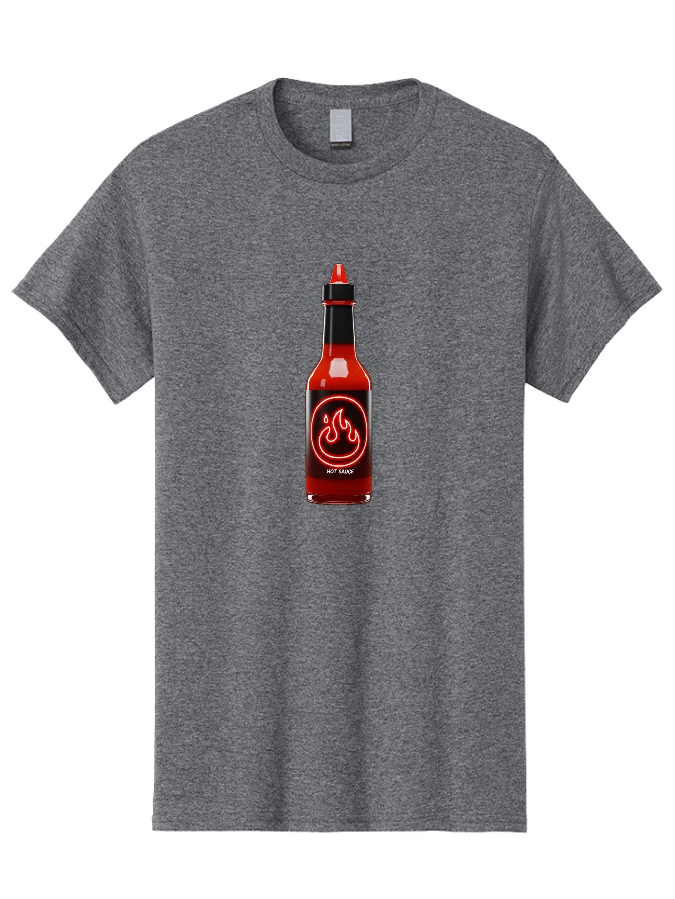 Hot-Sauce-3 Men'S Graphic Tee, 100% Cotton, Comfortable Casual Summer Wear, Machine Washable, Hot Sauce Bottle, Red Sauce, Spicy Condiment, Fiery Flavor, Chili Pepper, Hot Sauce Label, Neon Flame Logo, Condiment Bottle, Spicy Food, Chili Sauce Baa815 11