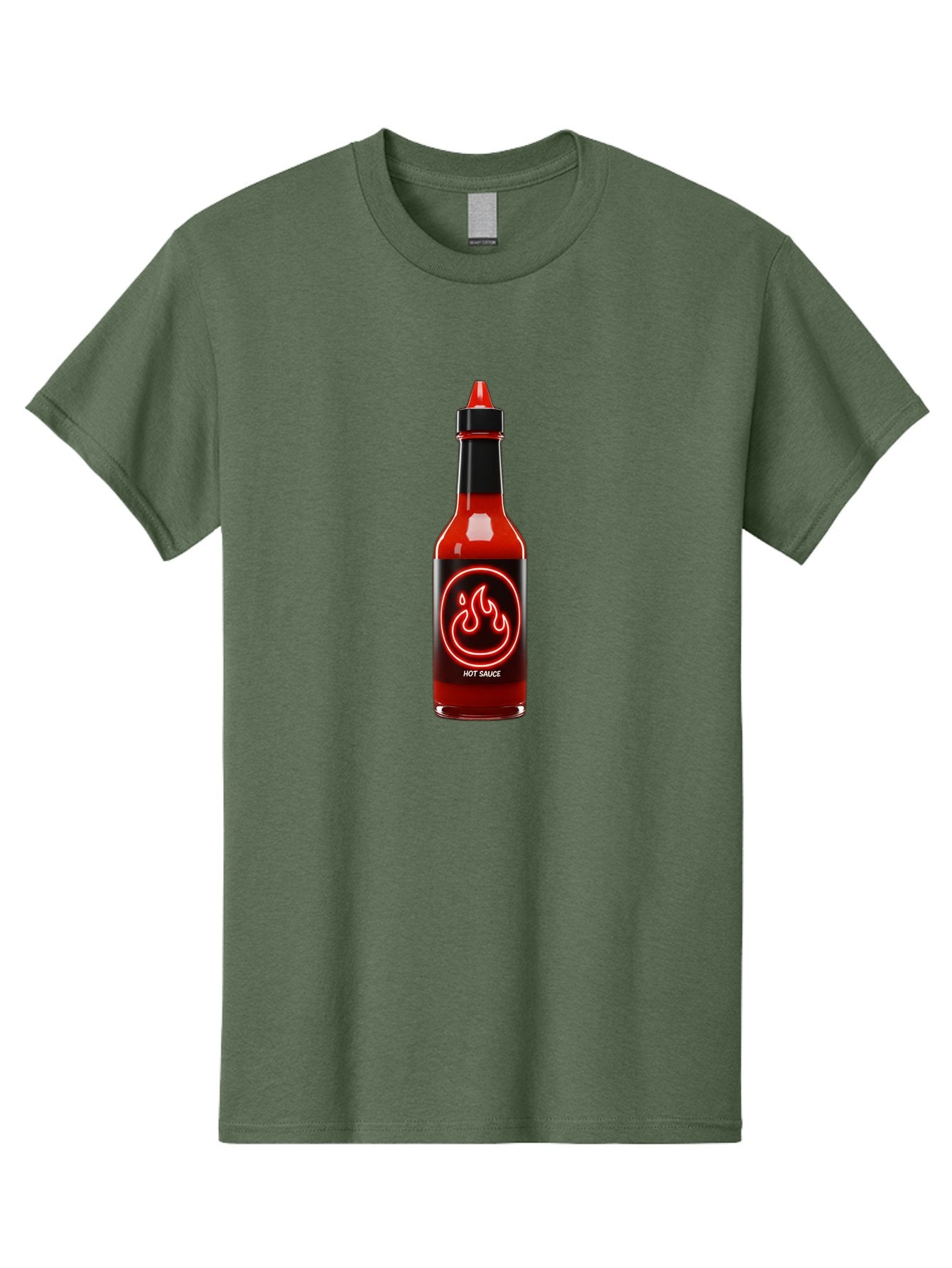 Hot-Sauce-3 Men'S Graphic Tee, 100% Cotton, Comfortable Casual Summer Wear, Machine Washable, Hot Sauce Bottle, Red Sauce, Spicy Condiment, Fiery Flavor, Chili Pepper, Hot Sauce Label, Neon Flame Logo, Condiment Bottle, Spicy Food, Chili Sauce Baa815 8