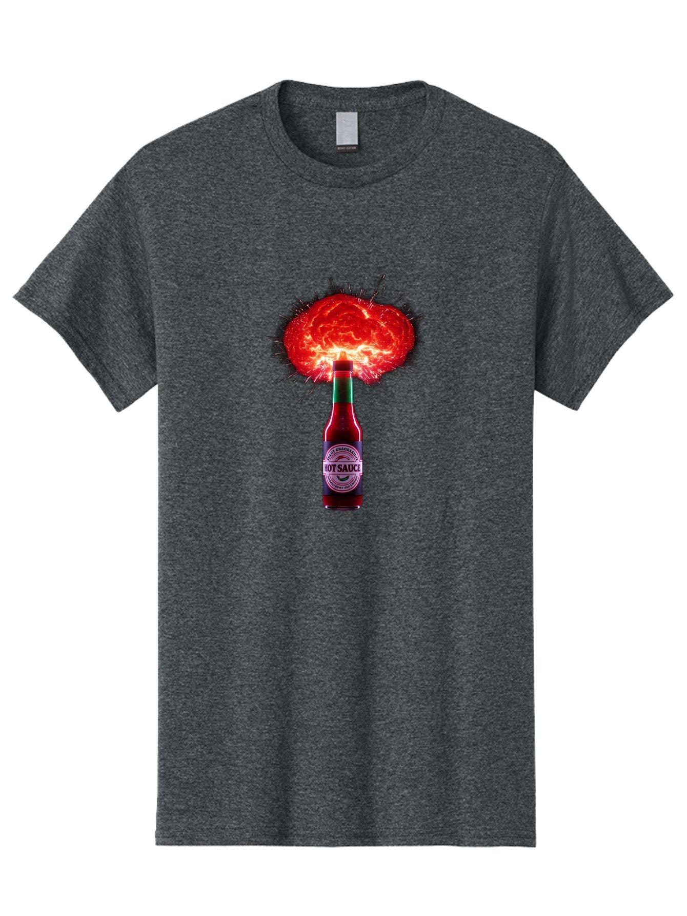 Hot-Sauce-4 Men'S Graphic Tee, 100% Cotton, Comfortable Casual Summer Wear, Machine Washable, Hot Sauce Bottle, Red Sauce Explosion, Spicy Condiment, Fiery Flavor, Hot Sauce, Condiment Explosion, Sauce, Hot, Spicy Baa816