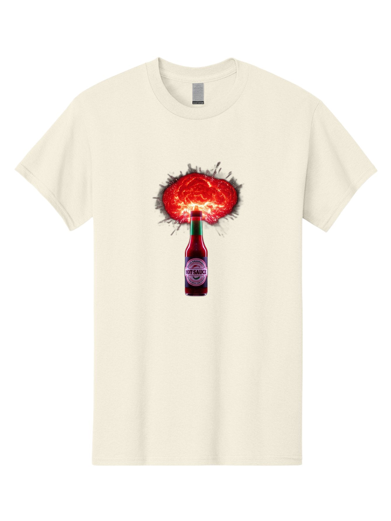Hot-Sauce-4 Men'S Graphic Tee, 100% Cotton, Comfortable Casual Summer Wear, Machine Washable, Hot Sauce Bottle, Red Sauce Explosion, Spicy Condiment, Fiery Flavor, Hot Sauce, Condiment Explosion, Sauce, Hot, Spicy Baa816