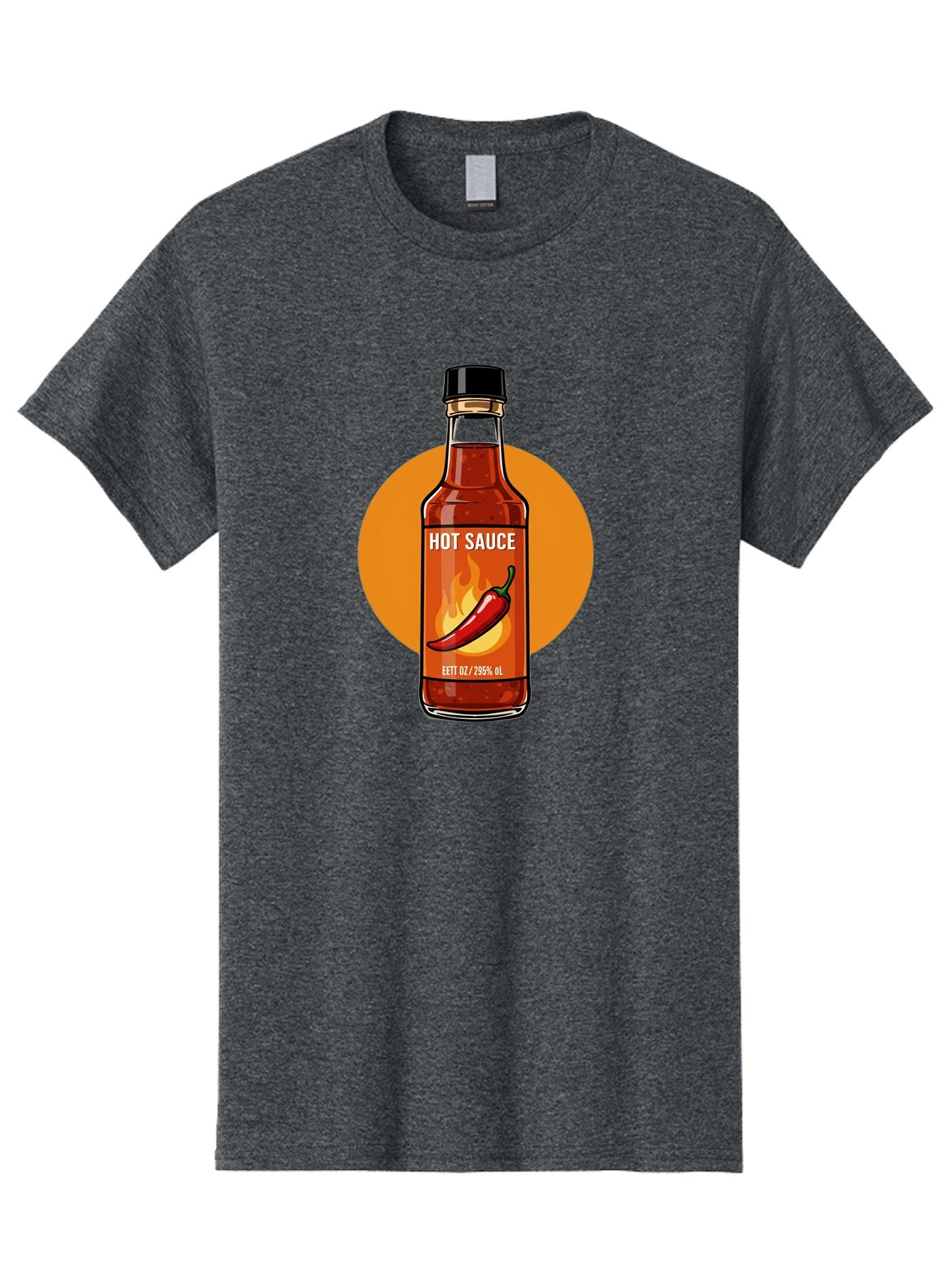 Hot-Sauce-6 Men'S Graphic Tee, 100% Cotton, Comfortable Casual Summer Wear, Machine Washable, Hot Sauce Bottle, Spicy Condiment, Chili Pepper, Fiery Flavor, Condiment Bottle, Hot Sauce Label, Chili Pepper Illustration, Spicy Food, Baa818 10