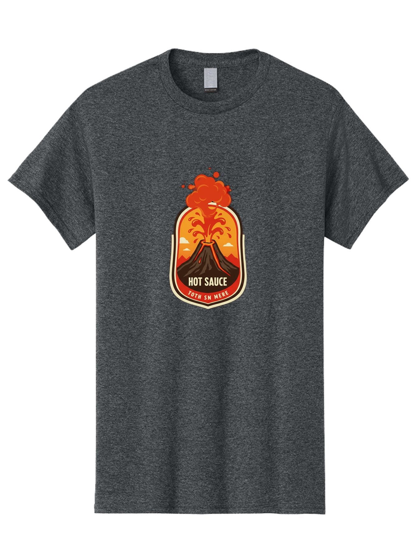 Hot-Sauce-8 Men'S Graphic Tee, 100% Cotton, Comfortable Casual Summer Wear, Machine Washable, Hot Sauce Label, Erupting Volcano, Spicy Food, Condiment Packaging, Fiery Design, Bold Graphics, Cartoon Style, Volcano Eruption, Condiment Branding Baa820 12