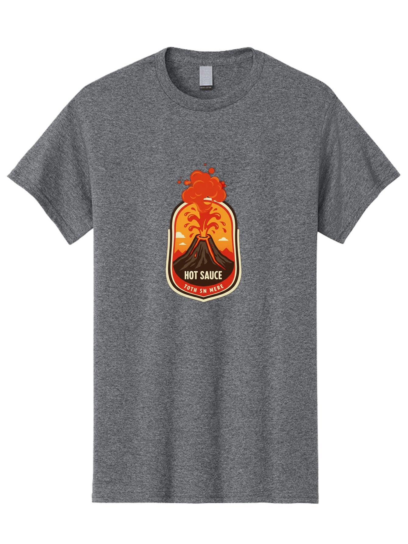 Hot-Sauce-8 Men'S Graphic Tee, 100% Cotton, Comfortable Casual Summer Wear, Machine Washable, Hot Sauce Label, Erupting Volcano, Spicy Food, Condiment Packaging, Fiery Design, Bold Graphics, Cartoon Style, Volcano Eruption, Condiment Branding Baa820 9