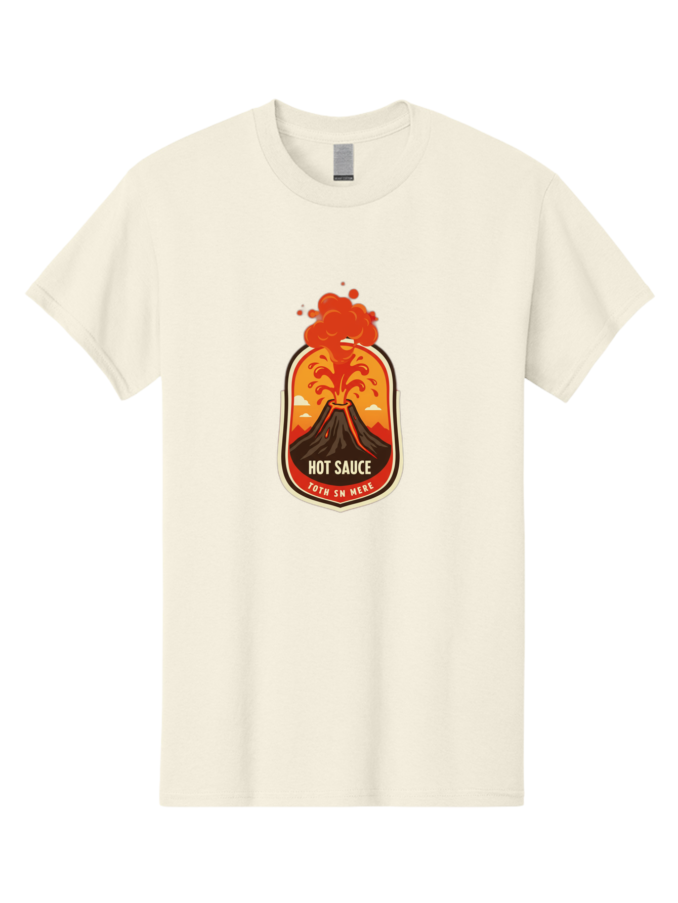 Hot-Sauce-8 Men'S Graphic Tee, 100% Cotton, Comfortable Casual Summer Wear, Machine Washable, Hot Sauce Label, Erupting Volcano, Spicy Food, Condiment Packaging, Fiery Design, Bold Graphics, Cartoon Style, Volcano Eruption, Condiment Branding Baa820 19