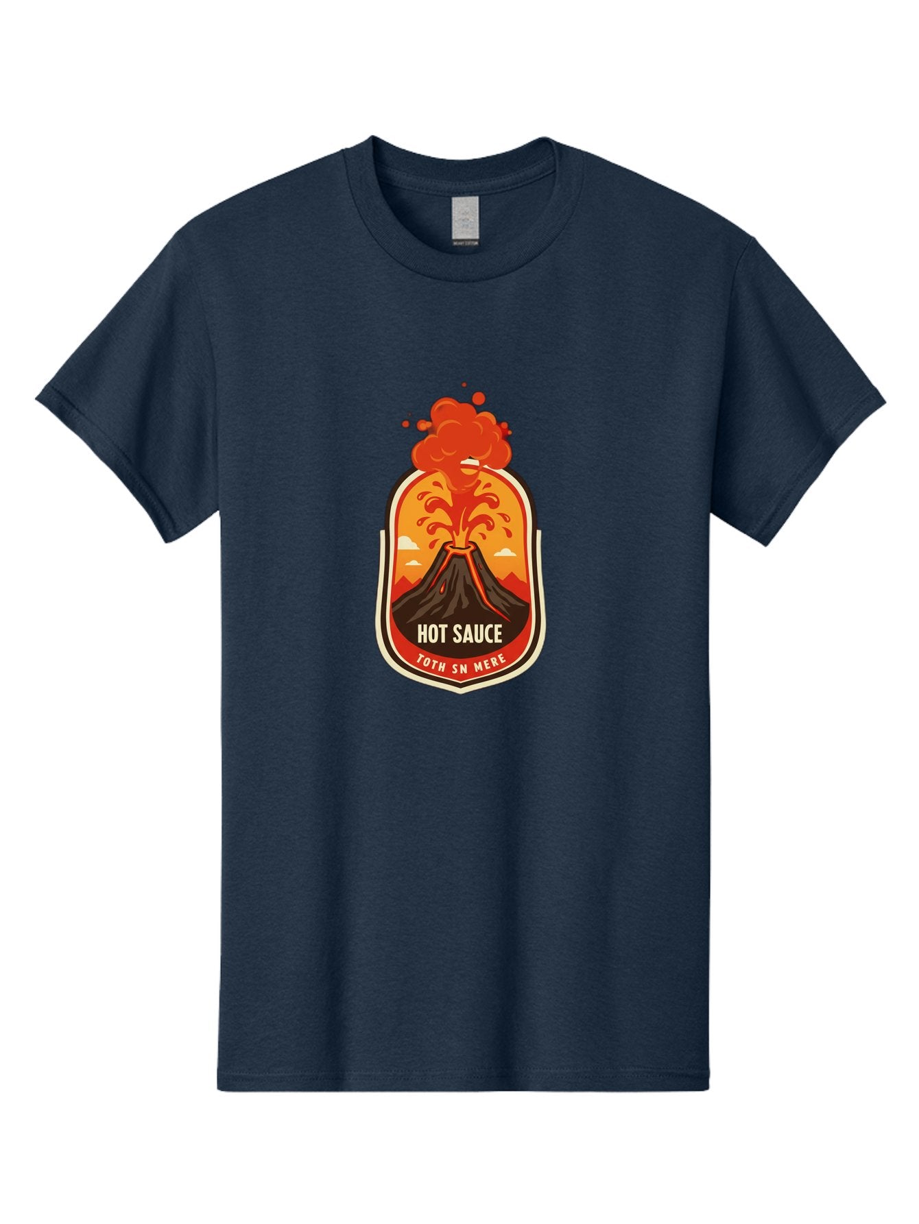 Hot-Sauce-8 Men'S Graphic Tee, 100% Cotton, Comfortable Casual Summer Wear, Machine Washable, Hot Sauce Label, Erupting Volcano, Spicy Food, Condiment Packaging, Fiery Design, Bold Graphics, Cartoon Style, Volcano Eruption, Condiment Branding Baa820 4