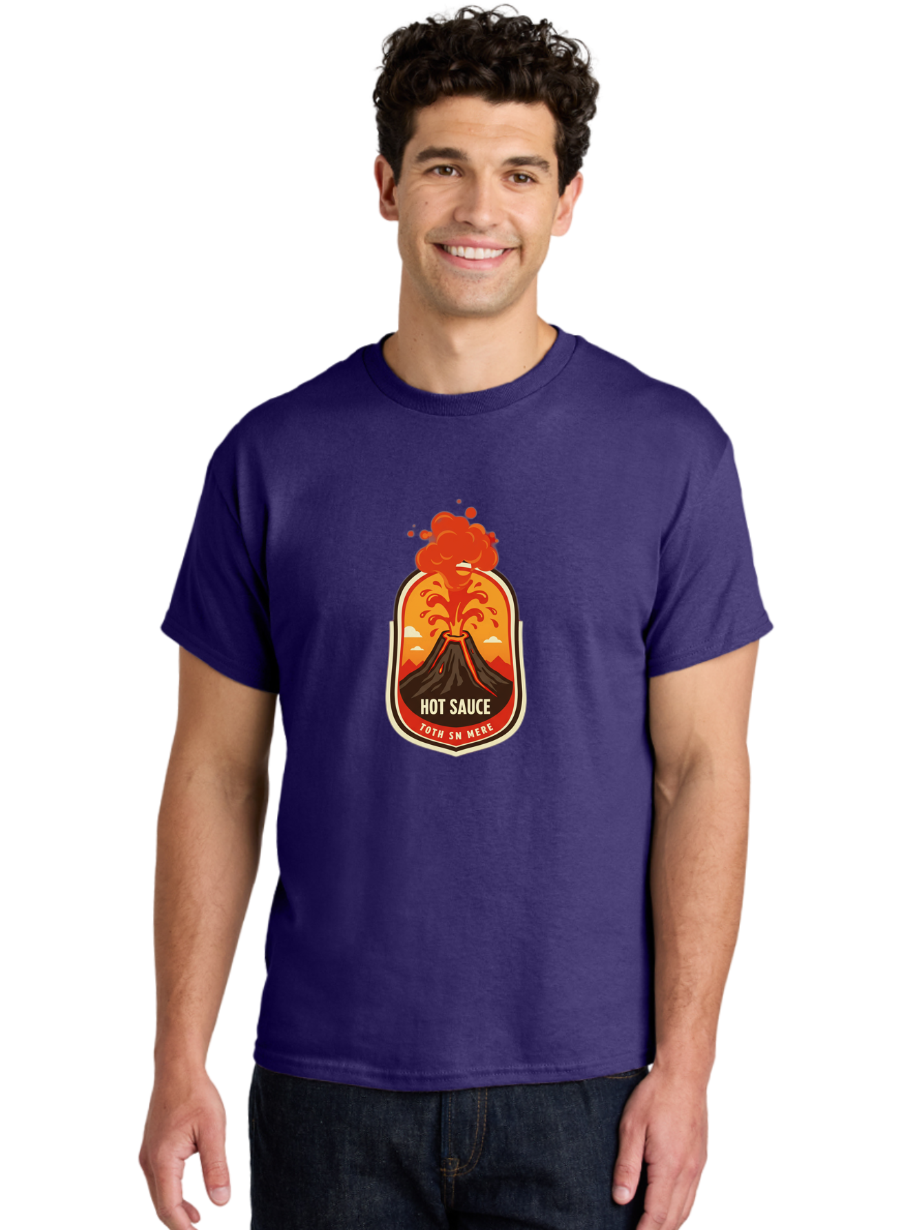Hot-Sauce-8 Men'S Graphic Tee, 100% Cotton, Comfortable Casual Summer Wear, Machine Washable, Hot Sauce Label, Erupting Volcano, Spicy Food, Condiment Packaging, Fiery Design, Bold Graphics, Cartoon Style, Volcano Eruption, Condiment Branding Baa820 18
