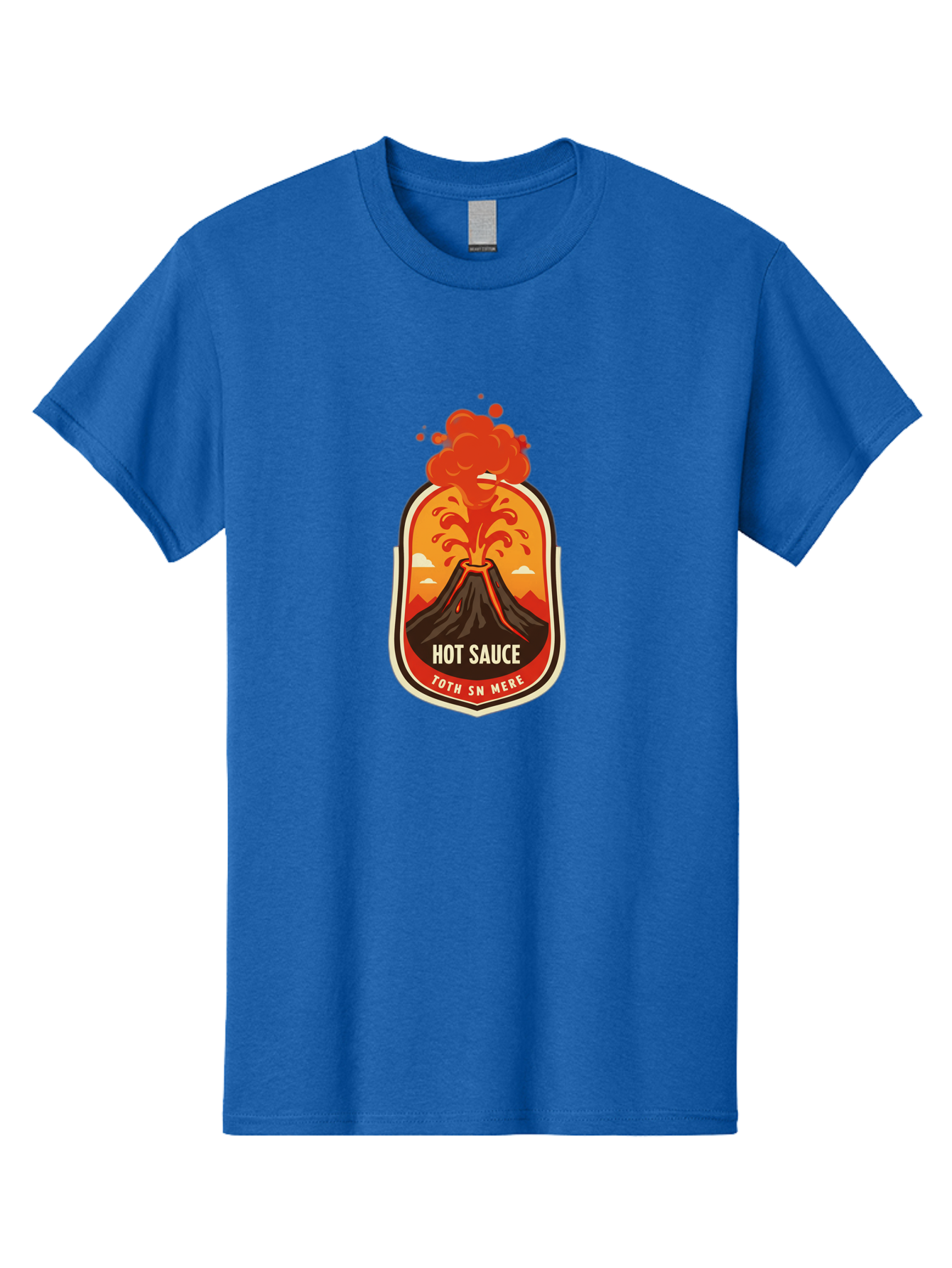 Hot-Sauce-8 Men'S Graphic Tee, 100% Cotton, Comfortable Casual Summer Wear, Machine Washable, Hot Sauce Label, Erupting Volcano, Spicy Food, Condiment Packaging, Fiery Design, Bold Graphics, Cartoon Style, Volcano Eruption, Condiment Branding Baa820 13