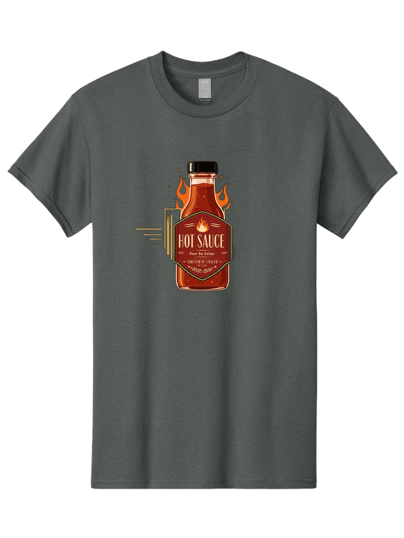 Hot-Sauce-9 Men'S Graphic Tee, 100% Cotton, Comfortable Casual Summer Wear, Machine Washable, Hot Sauce Bottle, Fiery Condiment, Spicy Food, Flavorful Sauce, Condiment Design, Graphic Label, Kitchen Essentials, Chili Peppers, Flavor Enhancer Baa821 9