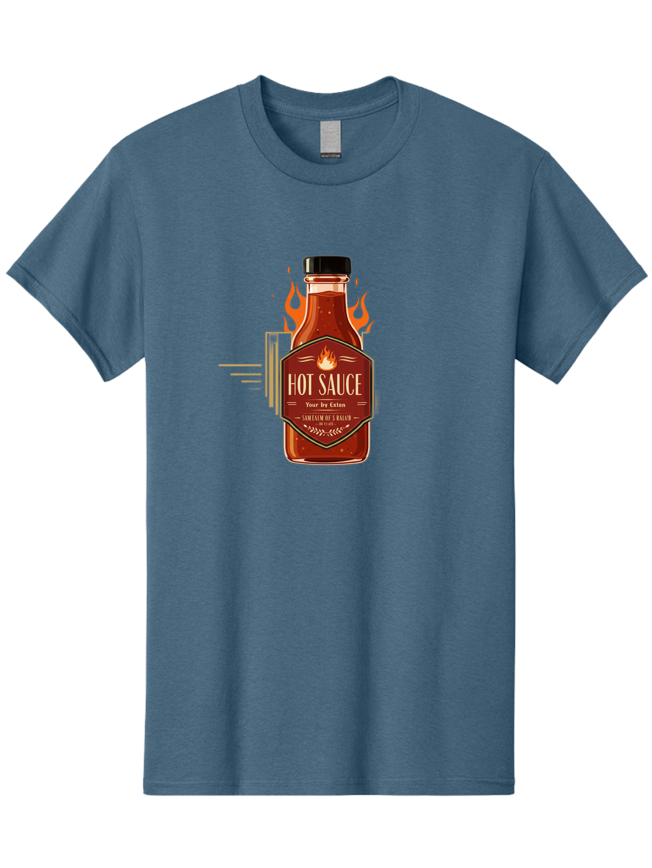 Hot-Sauce-9 Men'S Graphic Tee, 100% Cotton, Comfortable Casual Summer Wear, Machine Washable, Hot Sauce Bottle, Fiery Condiment, Spicy Food, Flavorful Sauce, Condiment Design, Graphic Label, Kitchen Essentials, Chili Peppers, Flavor Enhancer Baa821 15