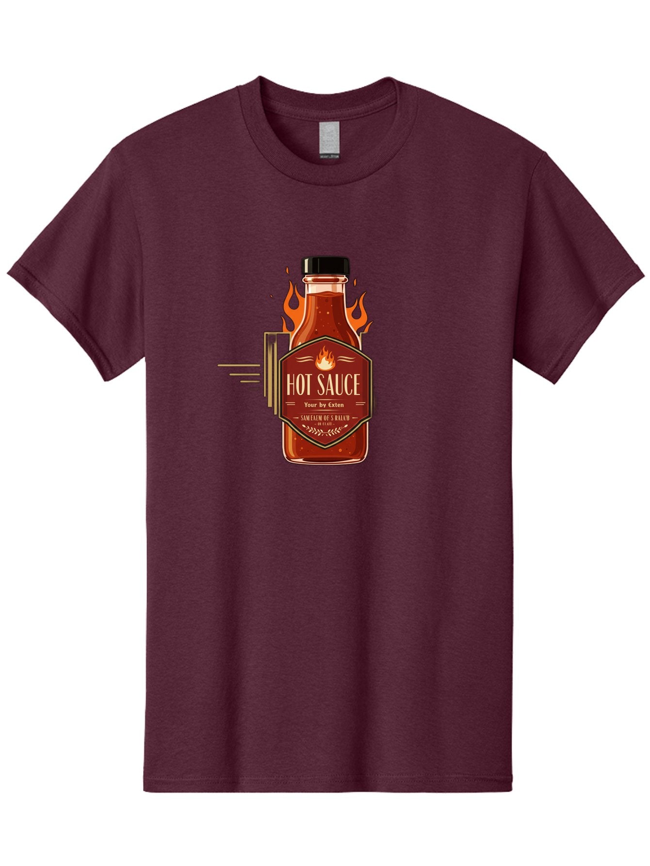 Hot-Sauce-9 Men'S Graphic Tee, 100% Cotton, Comfortable Casual Summer Wear, Machine Washable, Hot Sauce Bottle, Fiery Condiment, Spicy Food, Flavorful Sauce, Condiment Design, Graphic Label, Kitchen Essentials, Chili Peppers, Flavor Enhancer Baa821 7