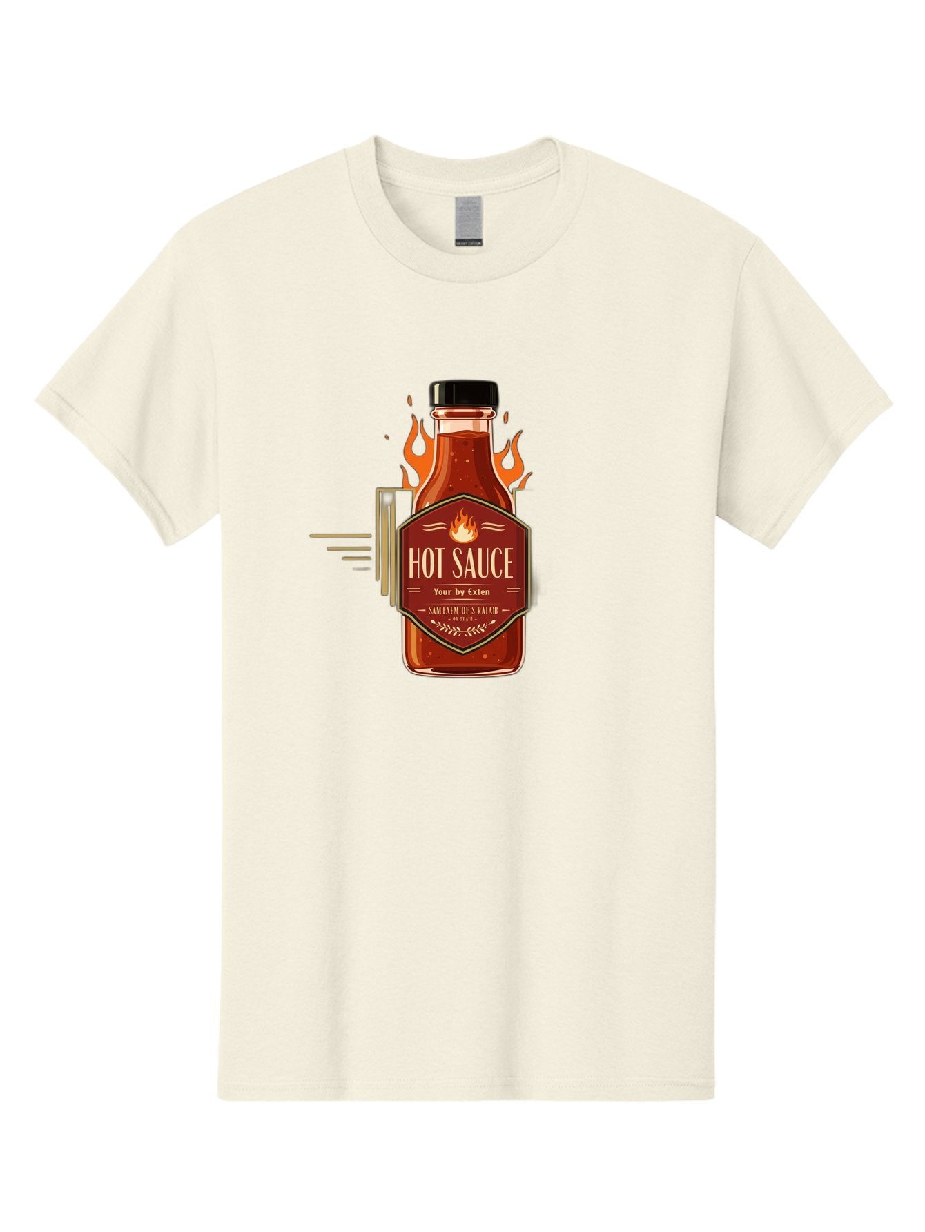 Hot-Sauce-9 Men'S Graphic Tee, 100% Cotton, Comfortable Casual Summer Wear, Machine Washable, Hot Sauce Bottle, Fiery Condiment, Spicy Food, Flavorful Sauce, Condiment Design, Graphic Label, Kitchen Essentials, Chili Peppers, Flavor Enhancer Baa821 13