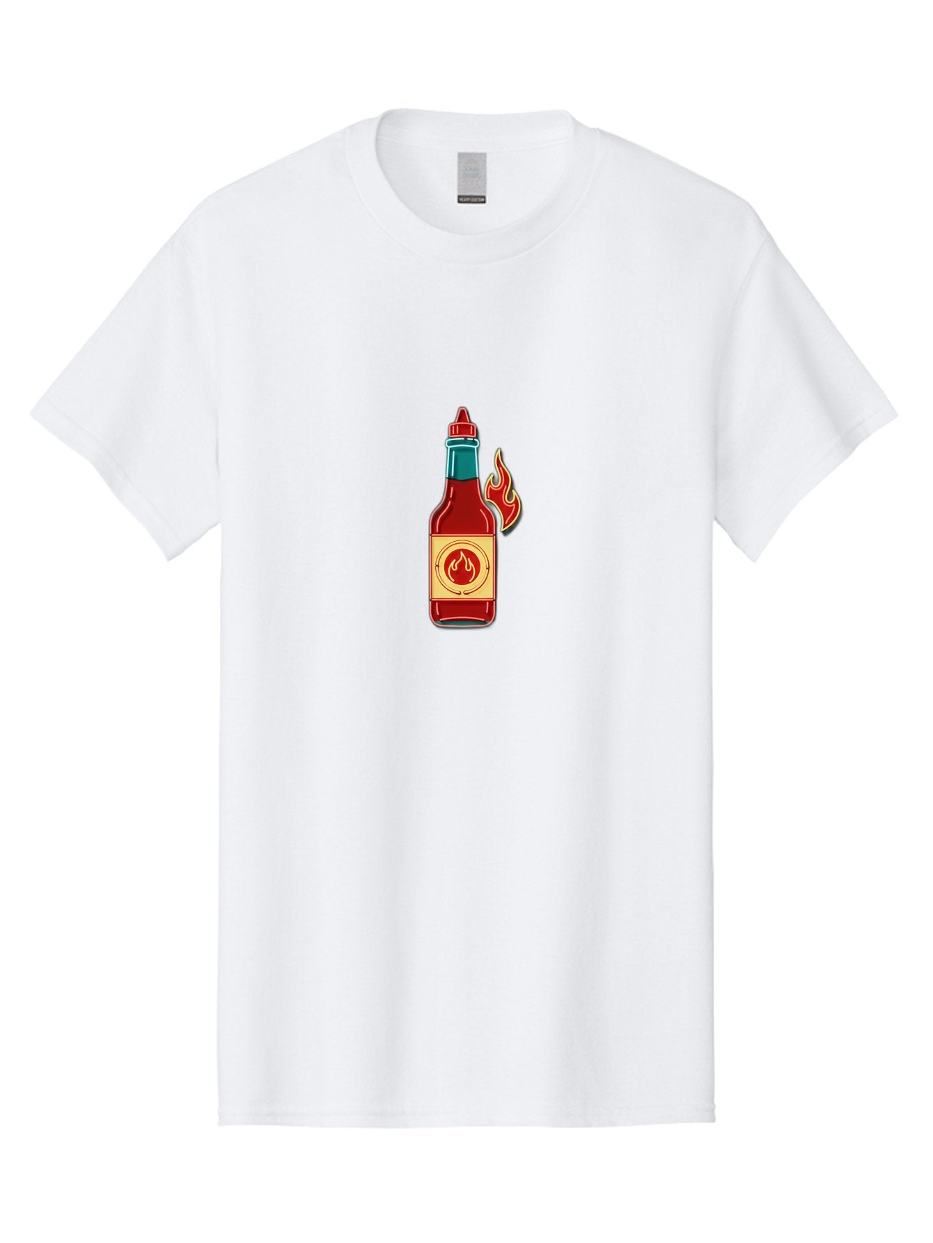 Hot-Sauce-Bottle-10 Men'S Graphic Tee, 100% Cotton, Comfortable Casual Summer Wear, Machine Washable, Hot Sauce Bottle, Spicy Condiment, Fiery Flavor, Red Sauce, Chili Pepper, Hot Condiment, Flavorful Cuisine, Spicy Food, Condiment Bottle Baa823 7
