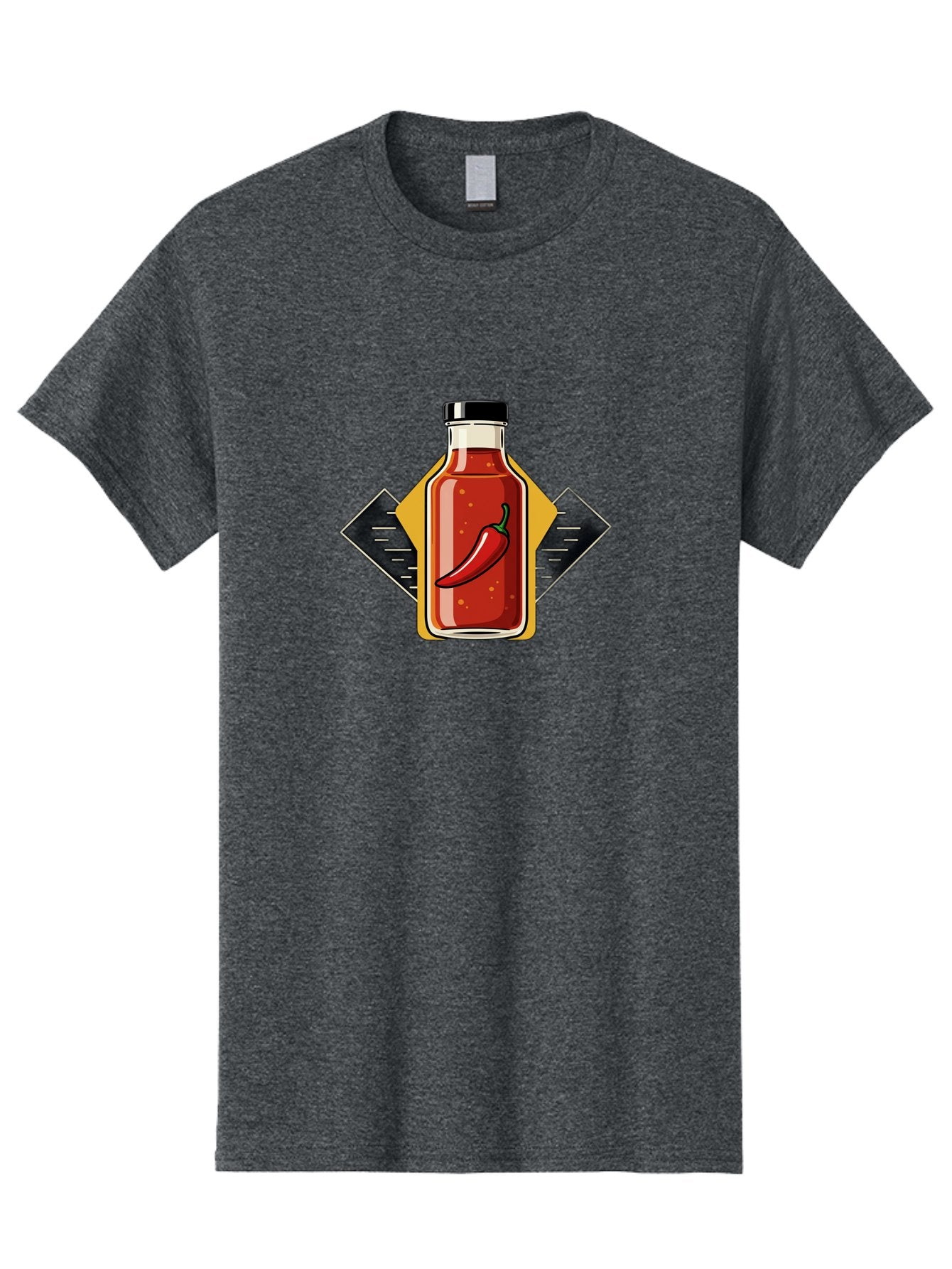 Hot-Sauce-Bottle-12 Men'S Graphic Tee, 100% Cotton, Comfortable Casual Summer Wear, Machine Washable, Hot Sauce, Chili Pepper, Spicy Food, Condiment, Kitchen Essentials, Flavorful Cuisine, Spicy Condiments, Hot Sauce Bottle Baa825 10