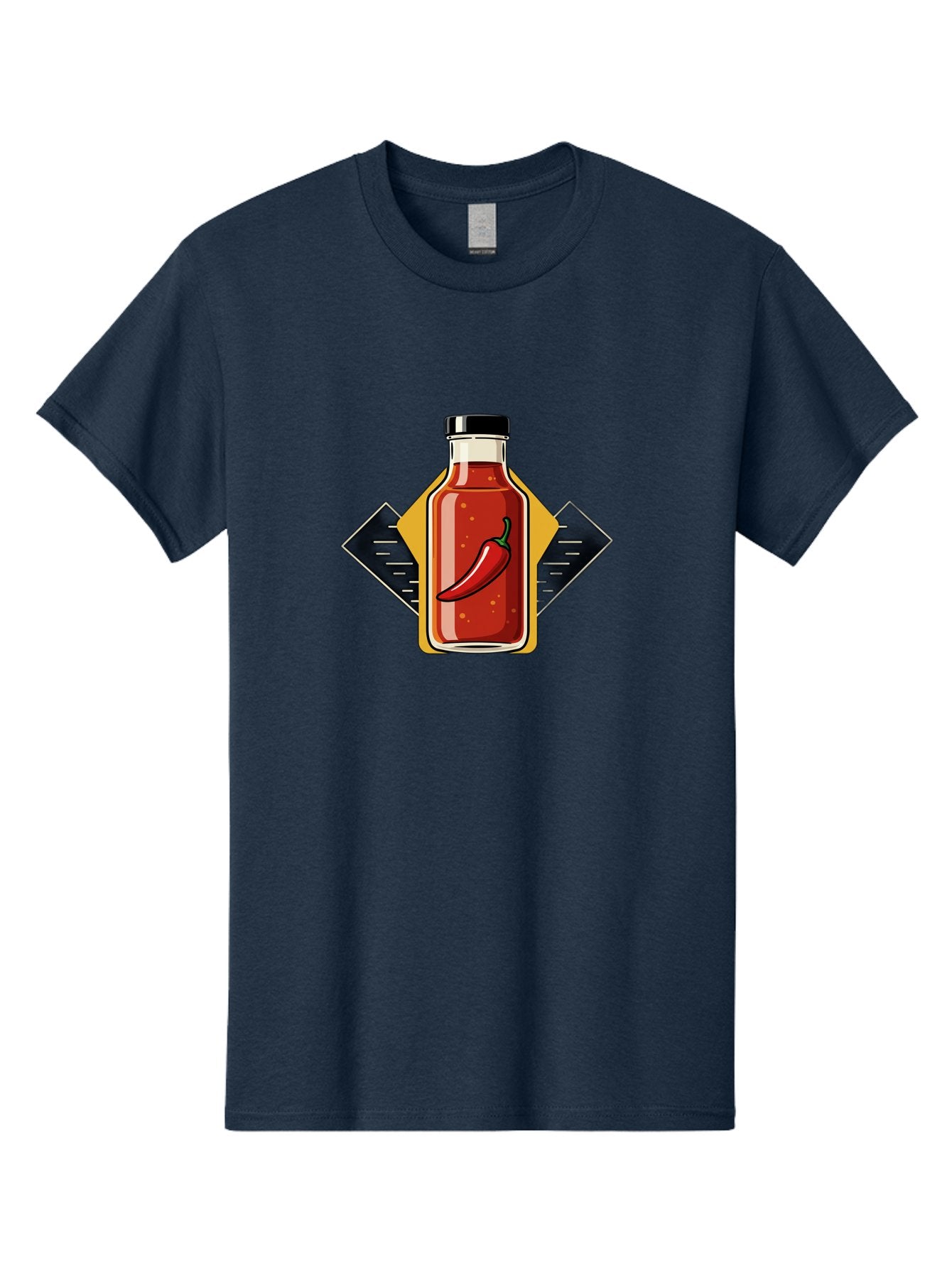 Hot-Sauce-Bottle-12 Men'S Graphic Tee, 100% Cotton, Comfortable Casual Summer Wear, Machine Washable, Hot Sauce, Chili Pepper, Spicy Food, Condiment, Kitchen Essentials, Flavorful Cuisine, Spicy Condiments, Hot Sauce Bottle Baa825 7