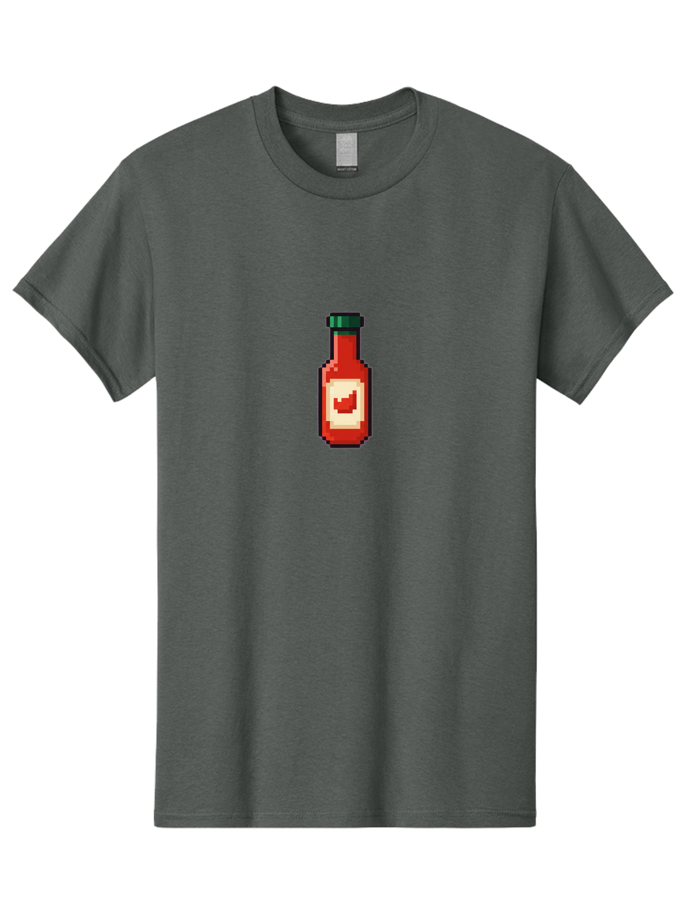 Hot-Sauce-Bottle-4 Men'S Graphic Tee, 100% Cotton, Comfortable Casual Summer Wear, Machine Washable, Hot Sauce, Condiment, Spicy Food, Red Sauce, Pixel Art, Digital Illustration, 8-Bit Style, Retro Gaming Aesthetic Baa828 21