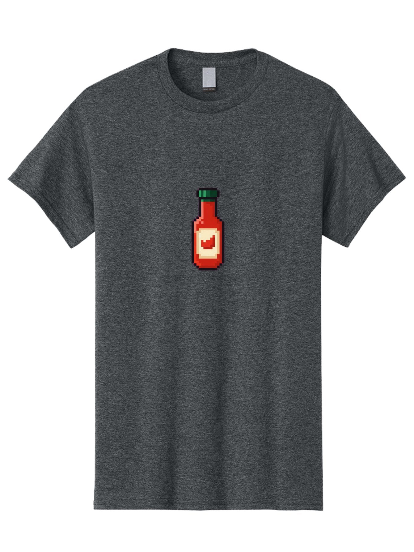 Hot-Sauce-Bottle-4 Men'S Graphic Tee, 100% Cotton, Comfortable Casual Summer Wear, Machine Washable, Hot Sauce, Condiment, Spicy Food, Red Sauce, Pixel Art, Digital Illustration, 8-Bit Style, Retro Gaming Aesthetic Baa828 13