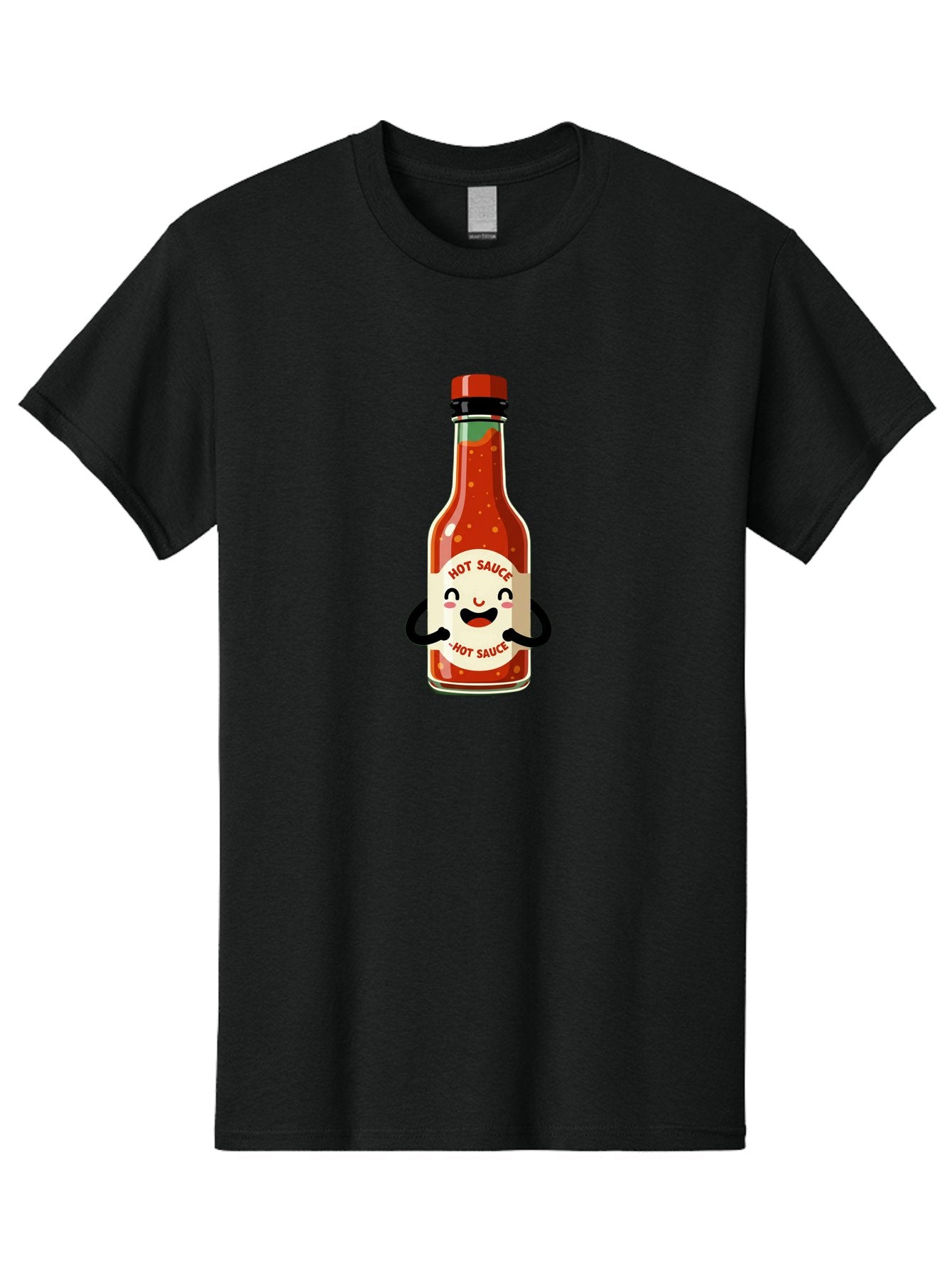 Hot-Sauce Men'S Graphic Tee, 100% Cotton, Comfortable Casual Summer Wear, Machine Washable, Hot Sauce Bottle With A Face, Cartoon Character, Condiment Packaging, Spicy Food, Kawaii Art Style, Playful Design, Sauce Container Baa836 6