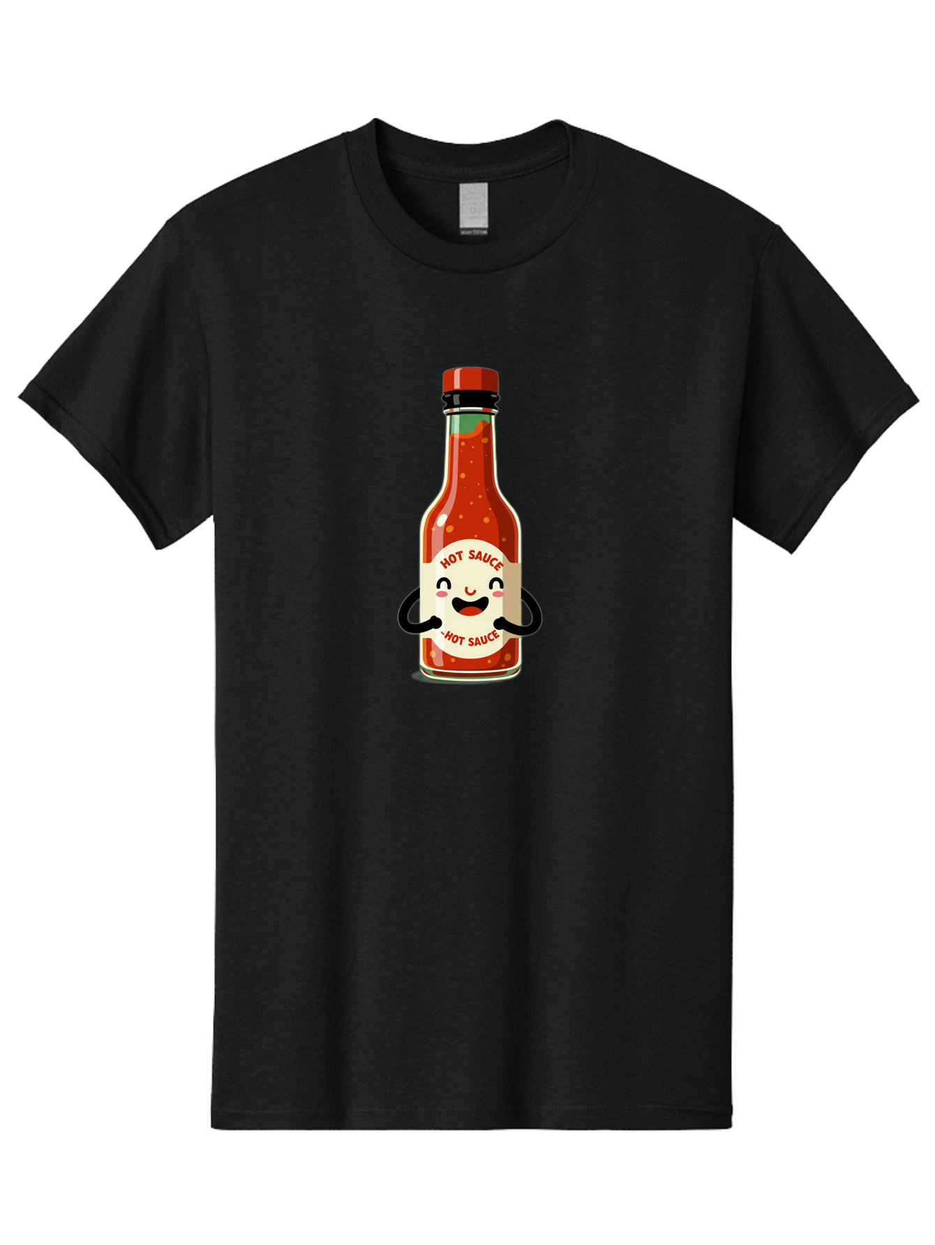Hot-Sauce Men'S Graphic Tee, 100% Cotton, Comfortable Casual Summer Wear, Machine Washable, Hot Sauce Bottle With A Face, Cartoon Character, Condiment Packaging, Spicy Food, Kawaii Art Style, Playful Design, Sauce Container Baa836 13