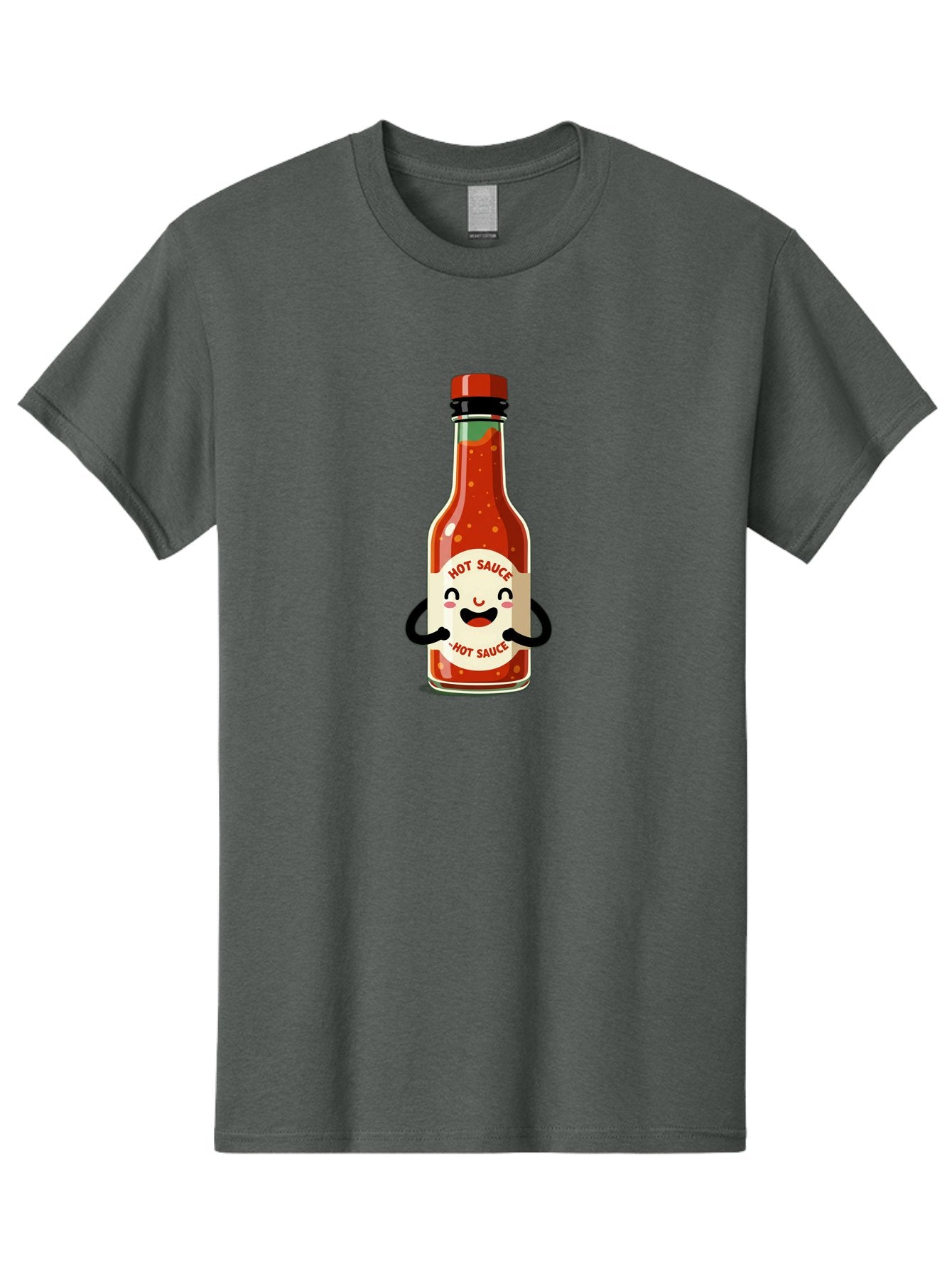 Hot-Sauce Men'S Graphic Tee, 100% Cotton, Comfortable Casual Summer Wear, Machine Washable, Hot Sauce Bottle With A Face, Cartoon Character, Condiment Packaging, Spicy Food, Kawaii Art Style, Playful Design, Sauce Container Baa836 11