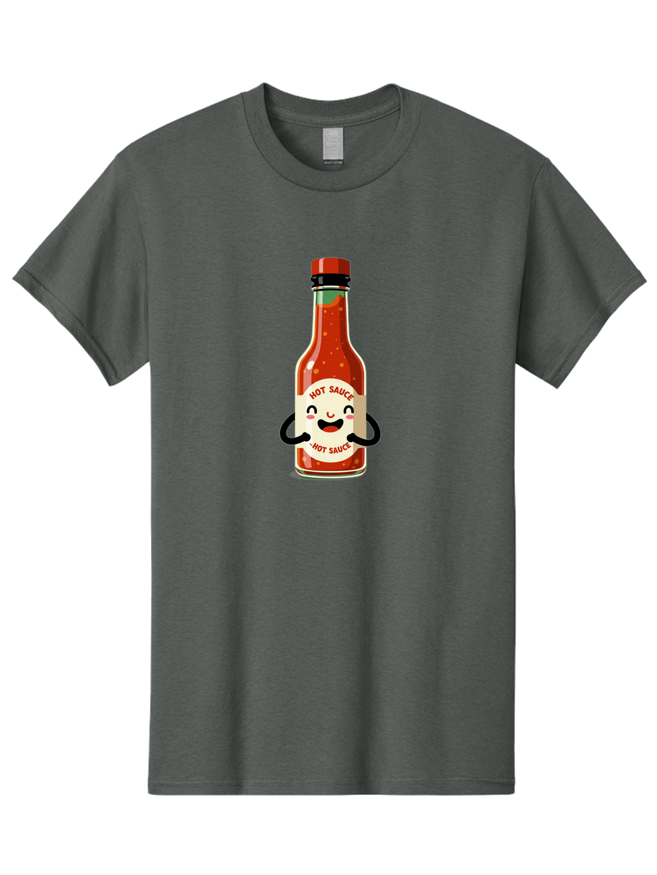Hot-Sauce Men'S Graphic Tee, 100% Cotton, Comfortable Casual Summer Wear, Machine Washable, Hot Sauce Bottle With A Face, Cartoon Character, Condiment Packaging, Spicy Food, Kawaii Art Style, Playful Design, Sauce Container Baa836 7