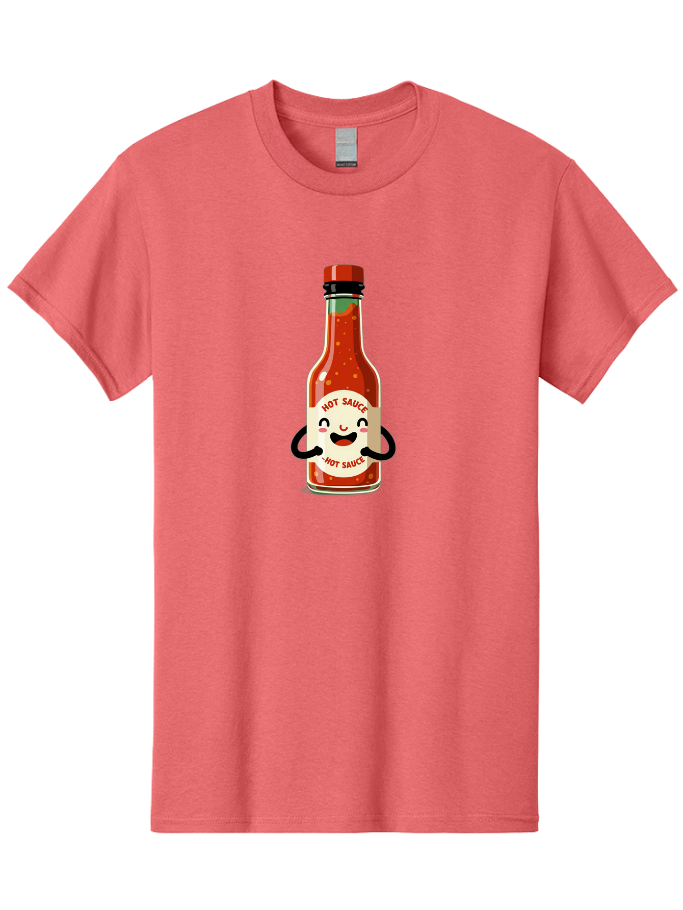 Hot-Sauce Men'S Graphic Tee, 100% Cotton, Comfortable Casual Summer Wear, Machine Washable, Hot Sauce Bottle With A Face, Cartoon Character, Condiment Packaging, Spicy Food, Kawaii Art Style, Playful Design, Sauce Container Baa836 19