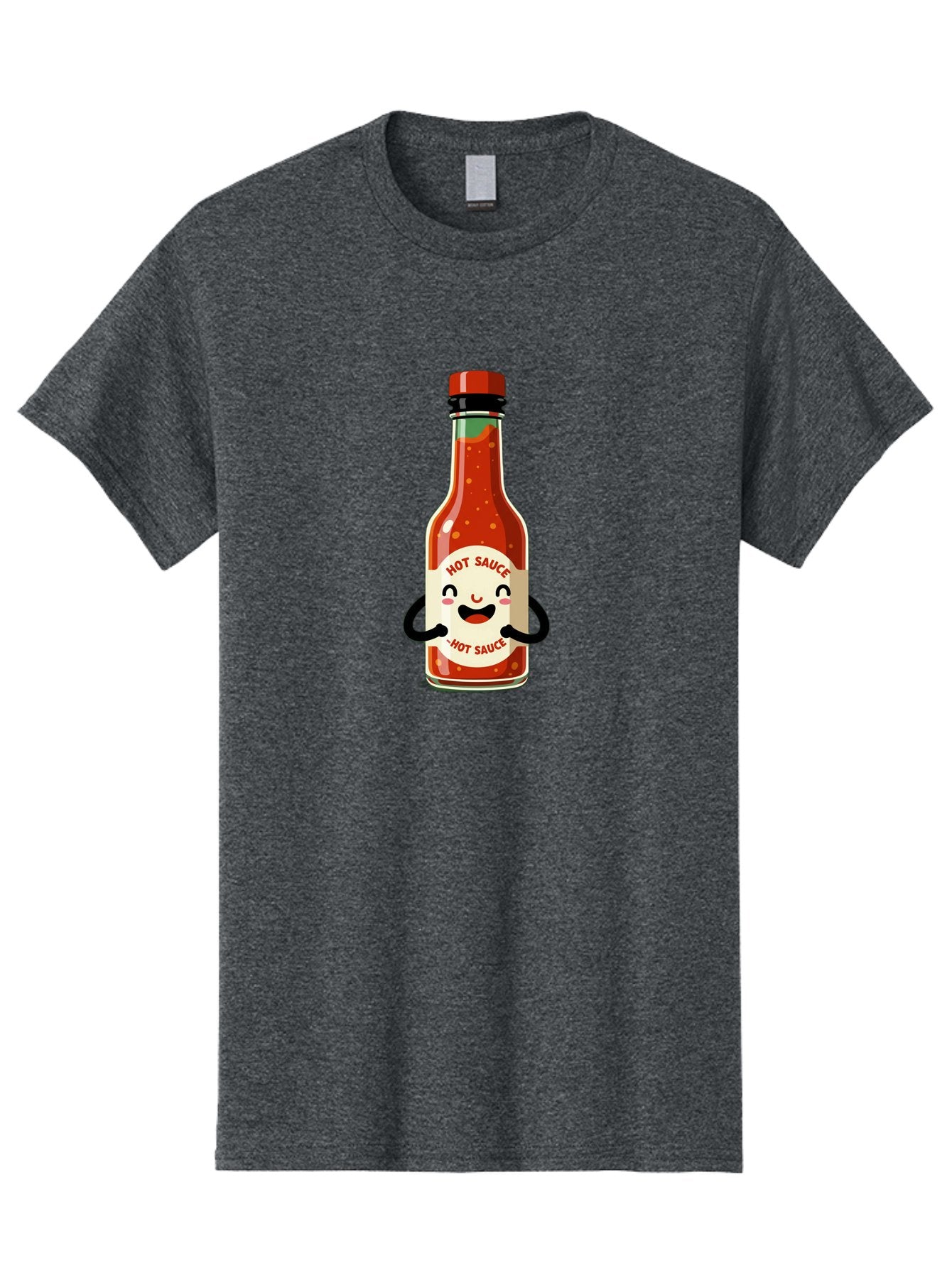 Hot-Sauce Men'S Graphic Tee, 100% Cotton, Comfortable Casual Summer Wear, Machine Washable, Hot Sauce Bottle With A Face, Cartoon Character, Condiment Packaging, Spicy Food, Kawaii Art Style, Playful Design, Sauce Container Baa836 12