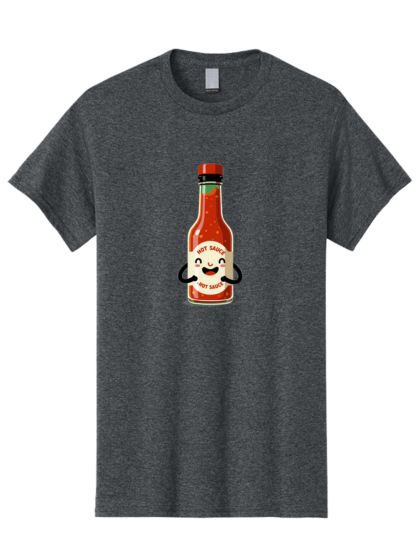 Hot-Sauce Men'S Graphic Tee, 100% Cotton, Comfortable Casual Summer Wear, Machine Washable, Hot Sauce Bottle With A Face, Cartoon Character, Condiment Packaging, Spicy Food, Kawaii Art Style, Playful Design, Sauce Container Baa836 5
