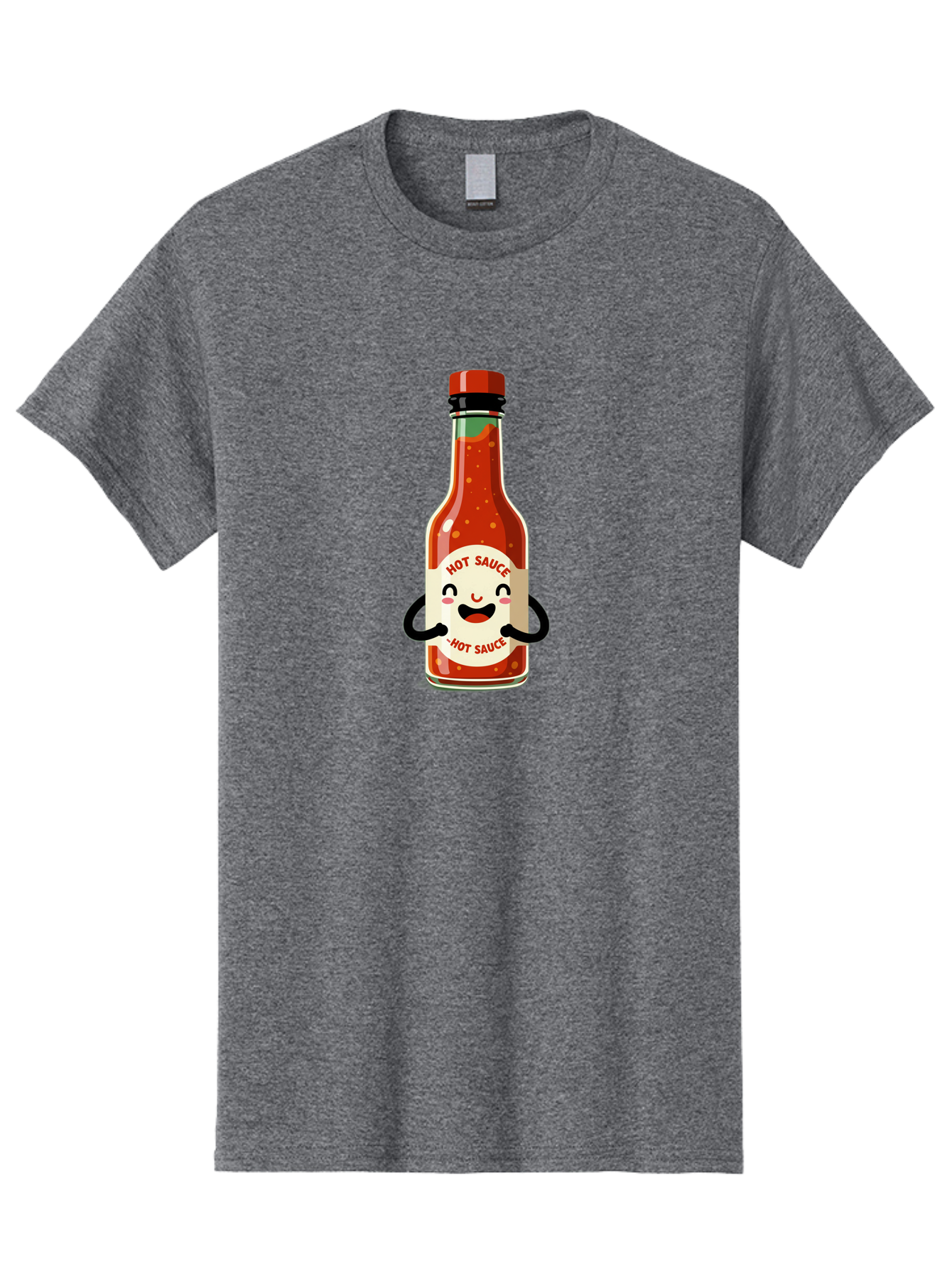Hot-Sauce Men'S Graphic Tee, 100% Cotton, Comfortable Casual Summer Wear, Machine Washable, Hot Sauce Bottle With A Face, Cartoon Character, Condiment Packaging, Spicy Food, Kawaii Art Style, Playful Design, Sauce Container Baa836 23