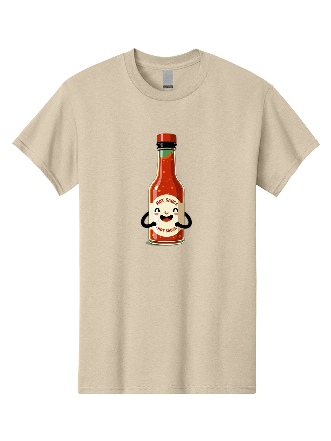 Hot-Sauce Men'S Graphic Tee, 100% Cotton, Comfortable Casual Summer Wear, Machine Washable, Hot Sauce Bottle With A Face, Cartoon Character, Condiment Packaging, Spicy Food, Kawaii Art Style, Playful Design, Sauce Container Baa836 9