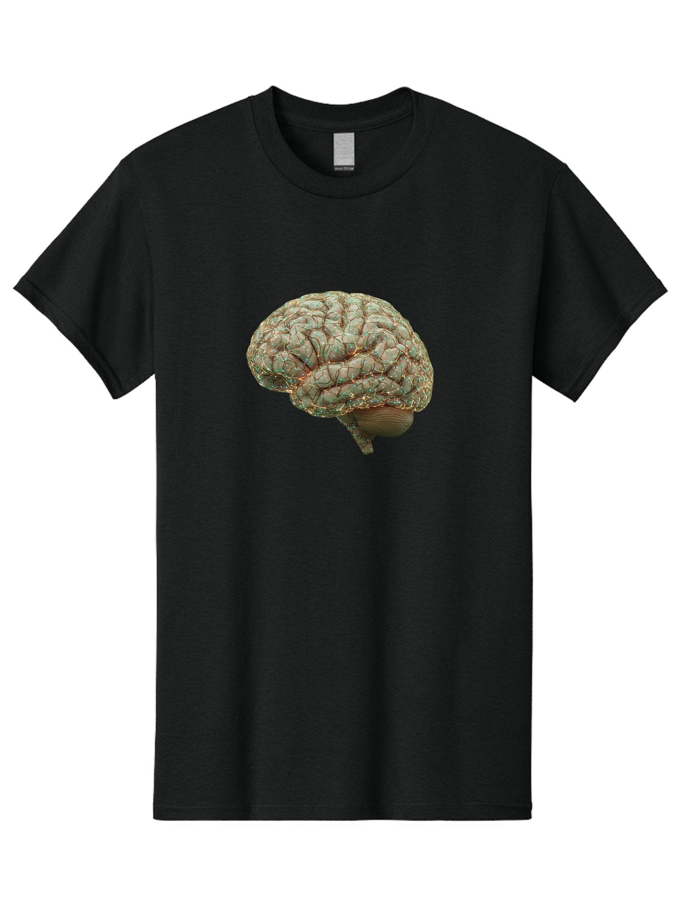 Human-Brain-1 Men'S Graphic Tee, 100% Cotton, Comfortable Casual Summer Wear, Machine Washable, Human Brain Anatomy, Neuroscience, Brain Structure, Cerebral Cortex, Neural Networks, Medical Illustration, Cognitive Function Baa839
