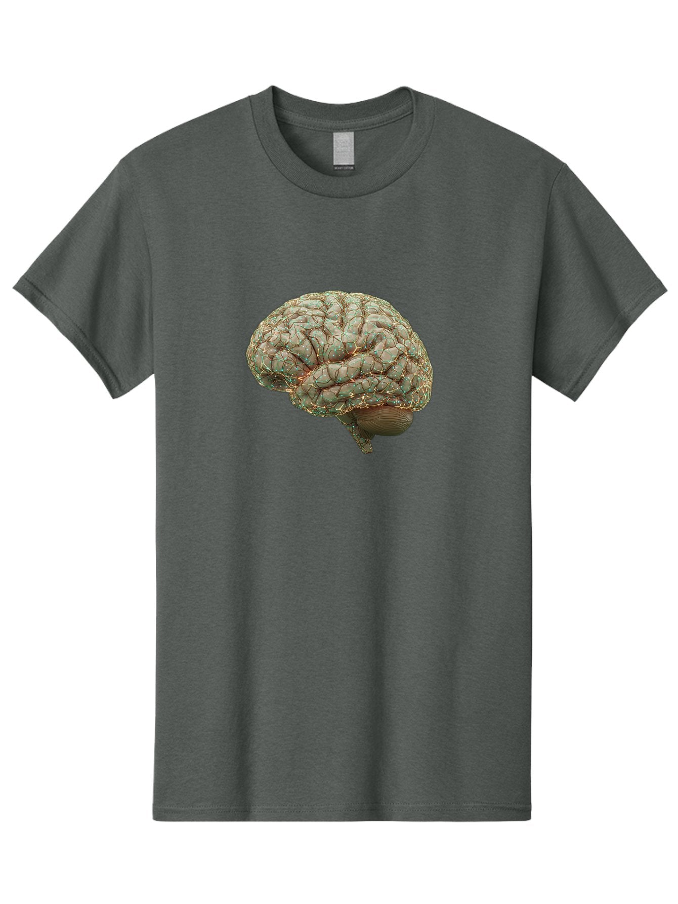 Human-Brain-1 Men'S Graphic Tee, 100% Cotton, Comfortable Casual Summer Wear, Machine Washable, Human Brain Anatomy, Neuroscience, Brain Structure, Cerebral Cortex, Neural Networks, Medical Illustration, Cognitive Function Baa839