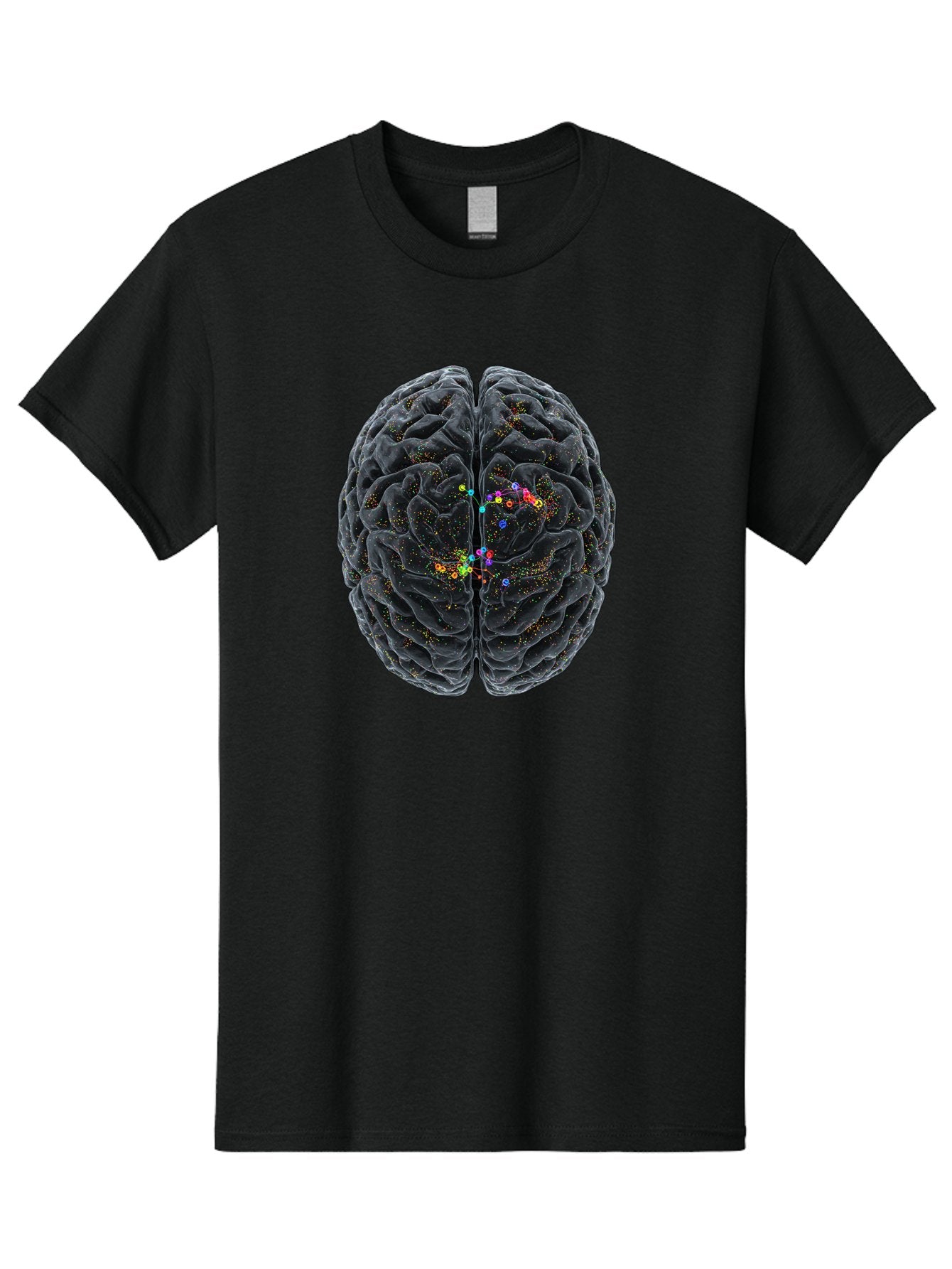 Human-Brain-2 Men'S Graphic Tee, 100% Cotton, Comfortable Casual Summer Wear, Machine Washable, Human Brain Anatomy, Neural Connections, Brain Function, Neuroscience, Cognitive Processes, Colorful Neurons, Synapses, Brain Activity, Baa840 3