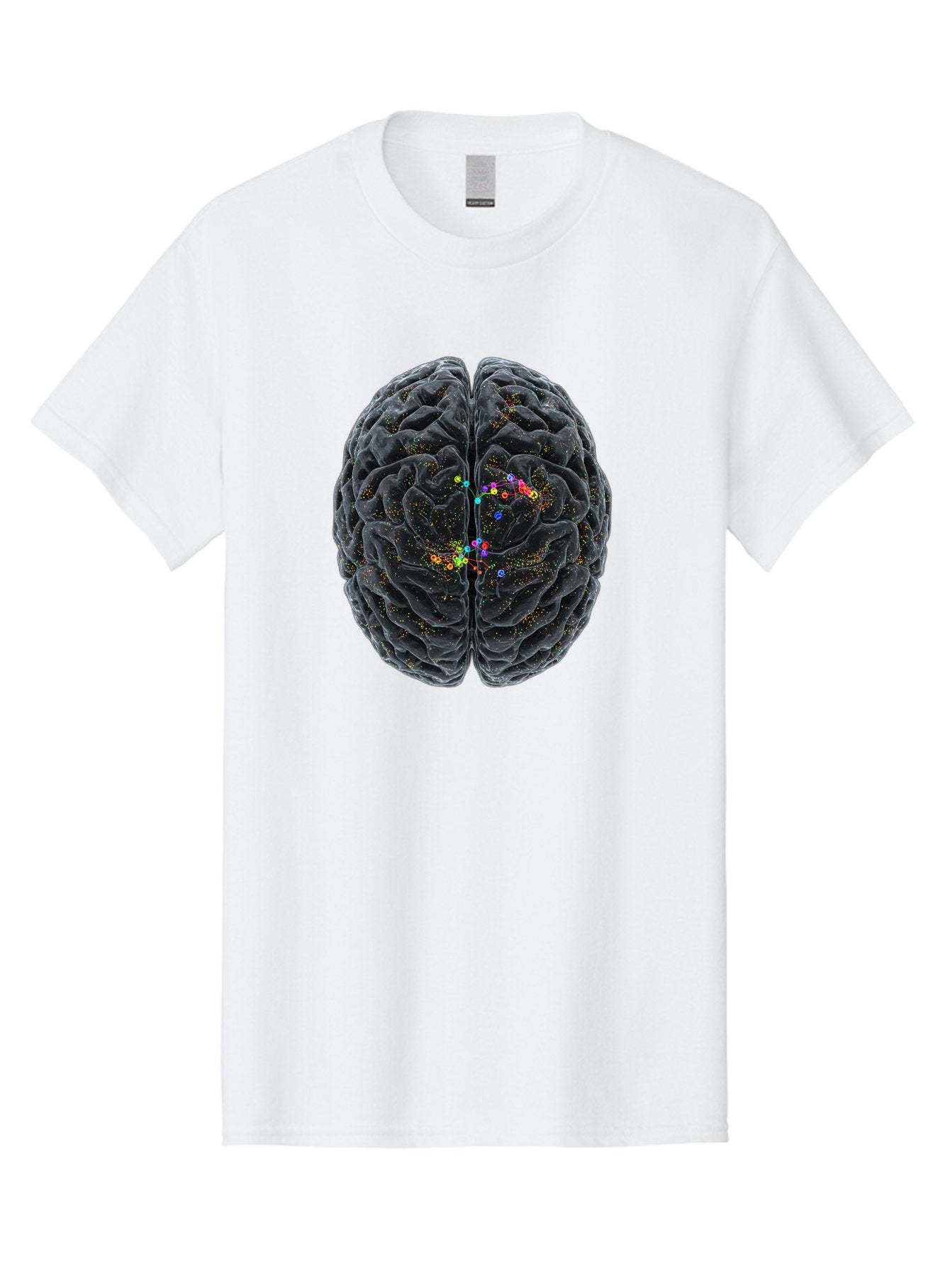Human-Brain-2 Men'S Graphic Tee, 100% Cotton, Comfortable Casual Summer Wear, Machine Washable, Human Brain Anatomy, Neural Connections, Brain Function, Neuroscience, Cognitive Processes, Colorful Neurons, Synapses, Brain Activity, Baa840 5