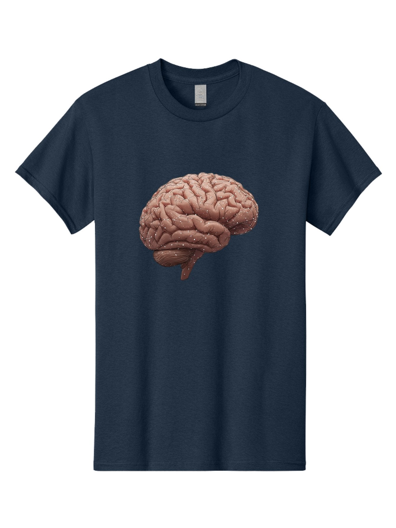 Human-Brain-3 Men'S Graphic Tee, 100% Cotton, Comfortable Casual Summer Wear, Machine Washable, Human Brain, Neural Connections, Cognitive Function, Neuroscience, Brain Anatomy, Neural Activity, Cerebral Cortex Baa841