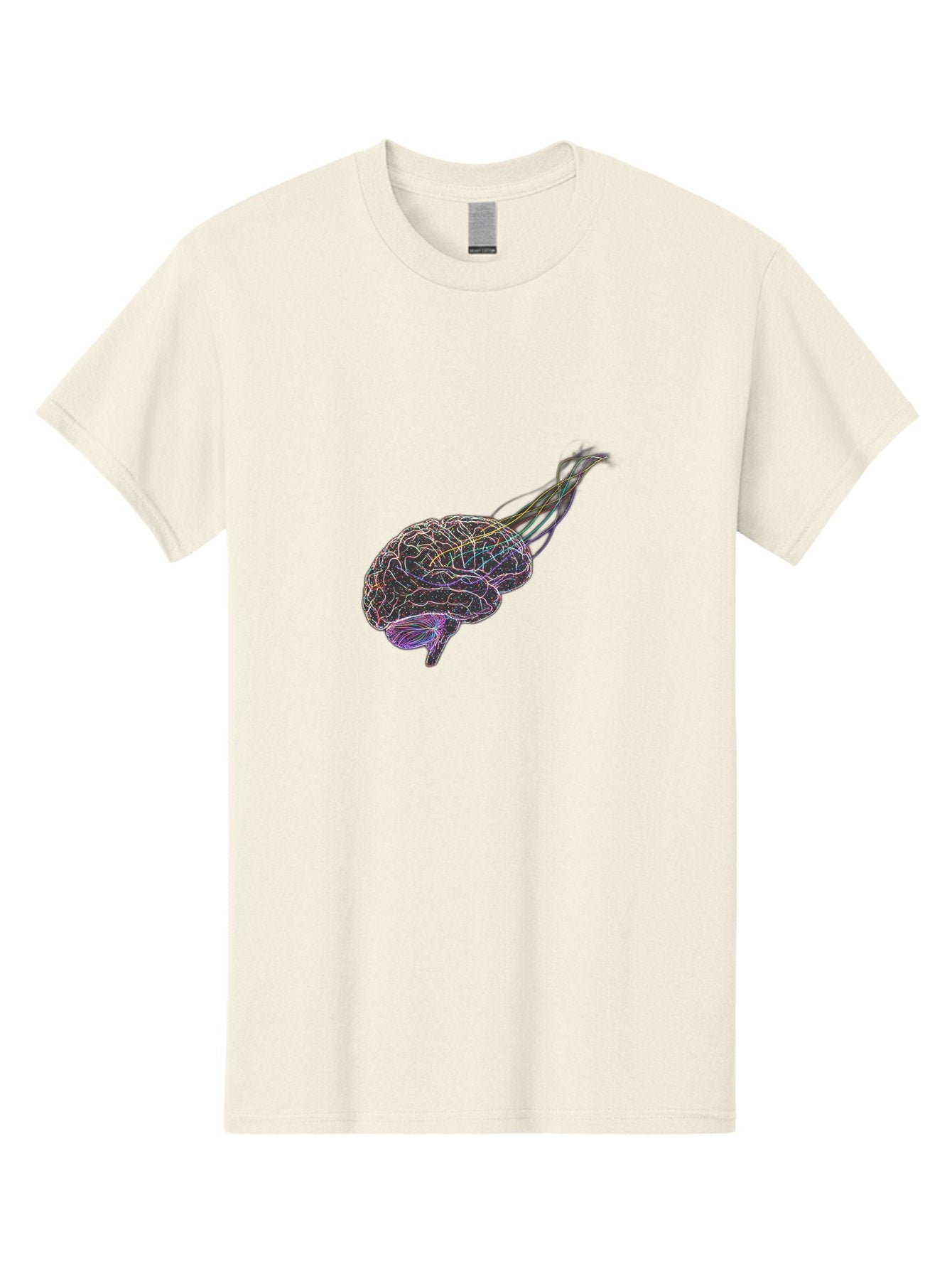 Human-Brain-4 Men'S Graphic Tee, 100% Cotton, Comfortable Casual Summer Wear, Machine Washable, Human Brain Illustration, Neural Connections, Colorful Brain Diagram, Neurological Pathways, Brain Structure, Neuroscience Baa842 10