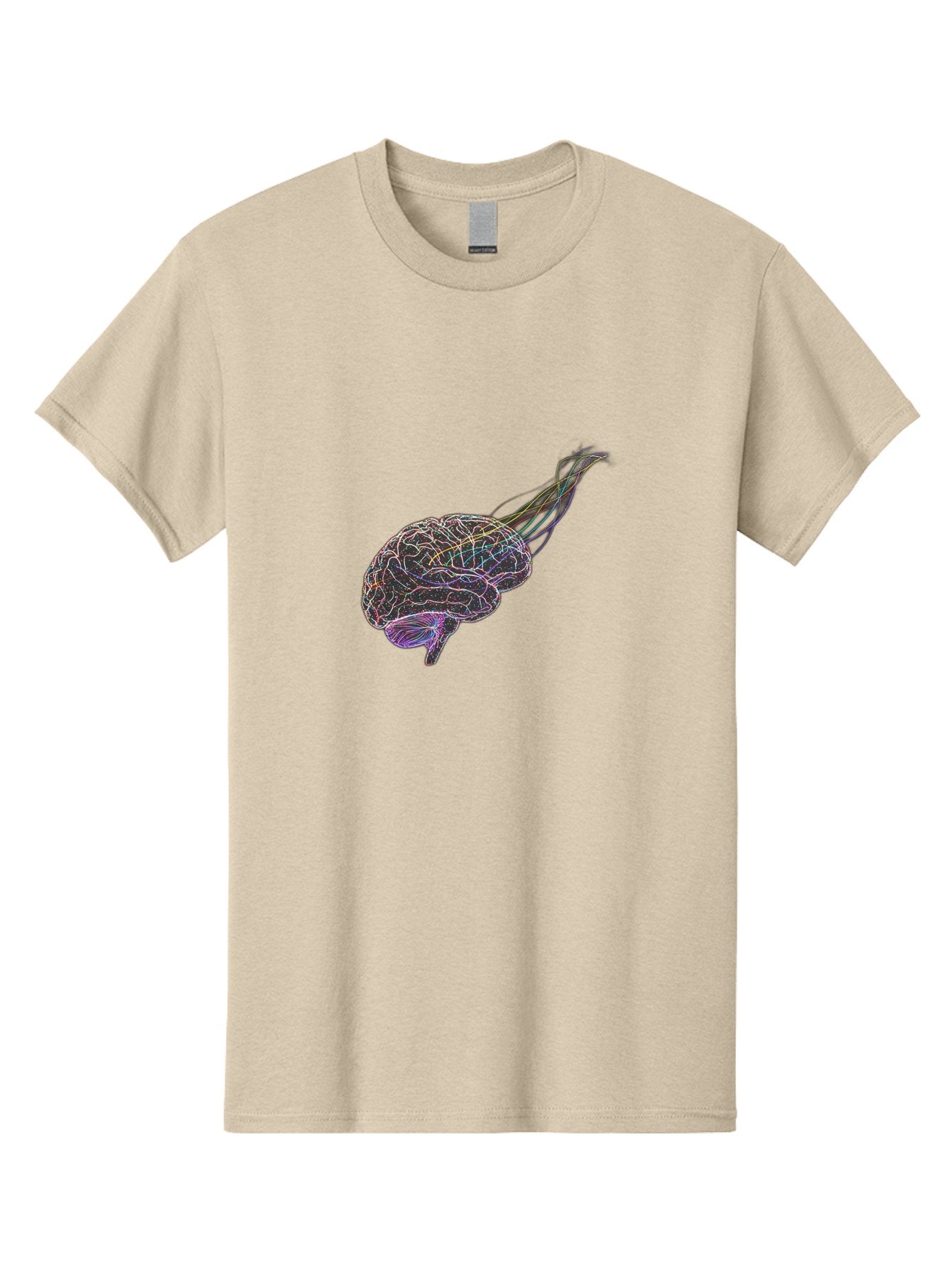 Human-Brain-4 Men'S Graphic Tee, 100% Cotton, Comfortable Casual Summer Wear, Machine Washable, Human Brain Illustration, Neural Connections, Colorful Brain Diagram, Neurological Pathways, Brain Structure, Neuroscience Baa842 5