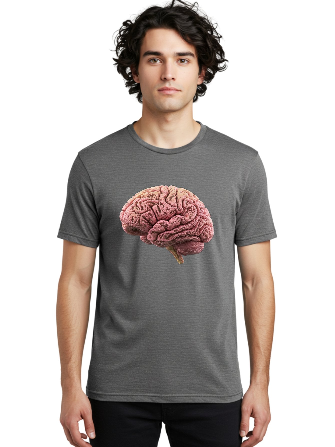 Human-Brain-5 Men'S Graphic Tee, 100% Cotton, Comfortable Casual Summer Wear, Machine Washable, Human Brain Anatomy, Brain Structure, Cerebral Cortex, Neuroscience, Cognitive Function, Medical Illustration, Brain Scan Baa843 30